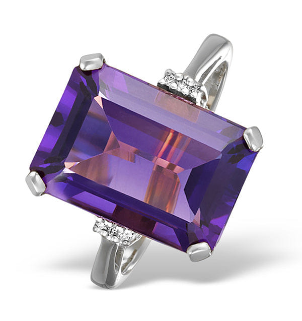 Diamond Amethyst 6.40ct And Diamond 9K White Gold Ring