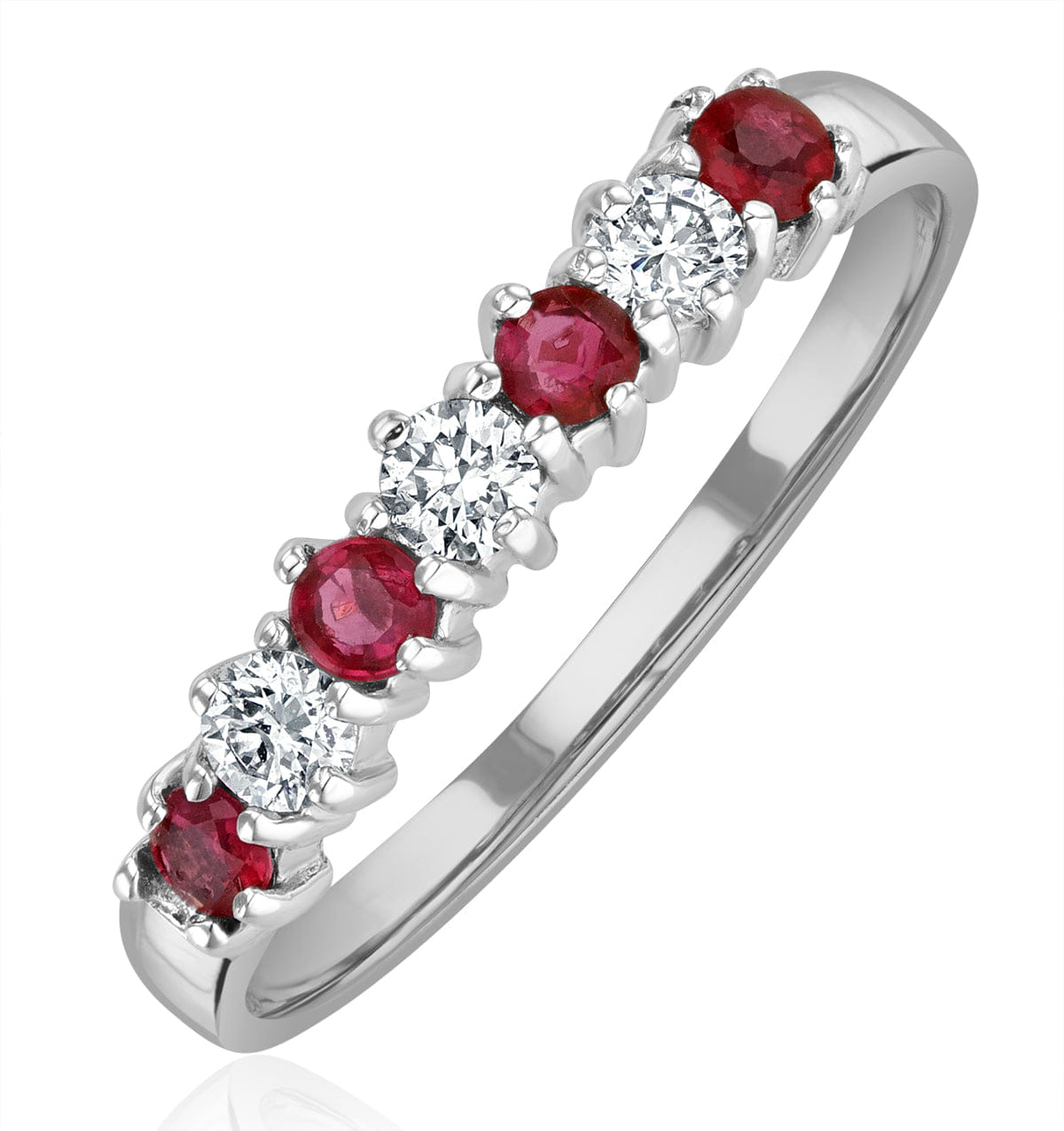 Diamond Ruby 0.30ct And Diamond 9K White Gold Ring