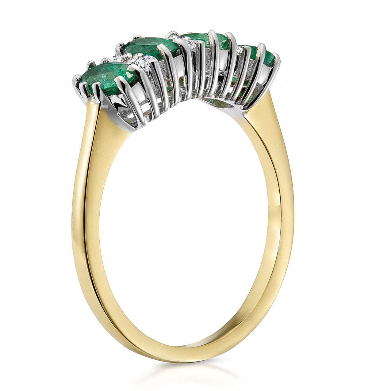 Diamond Emerald 0.94ct And Diamond 9K Gold Ring
