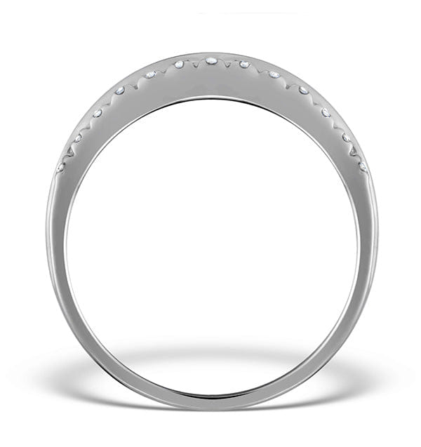 Diamond Emerald and Diamond Eternity Ring 0.56ct in 9K White Gold