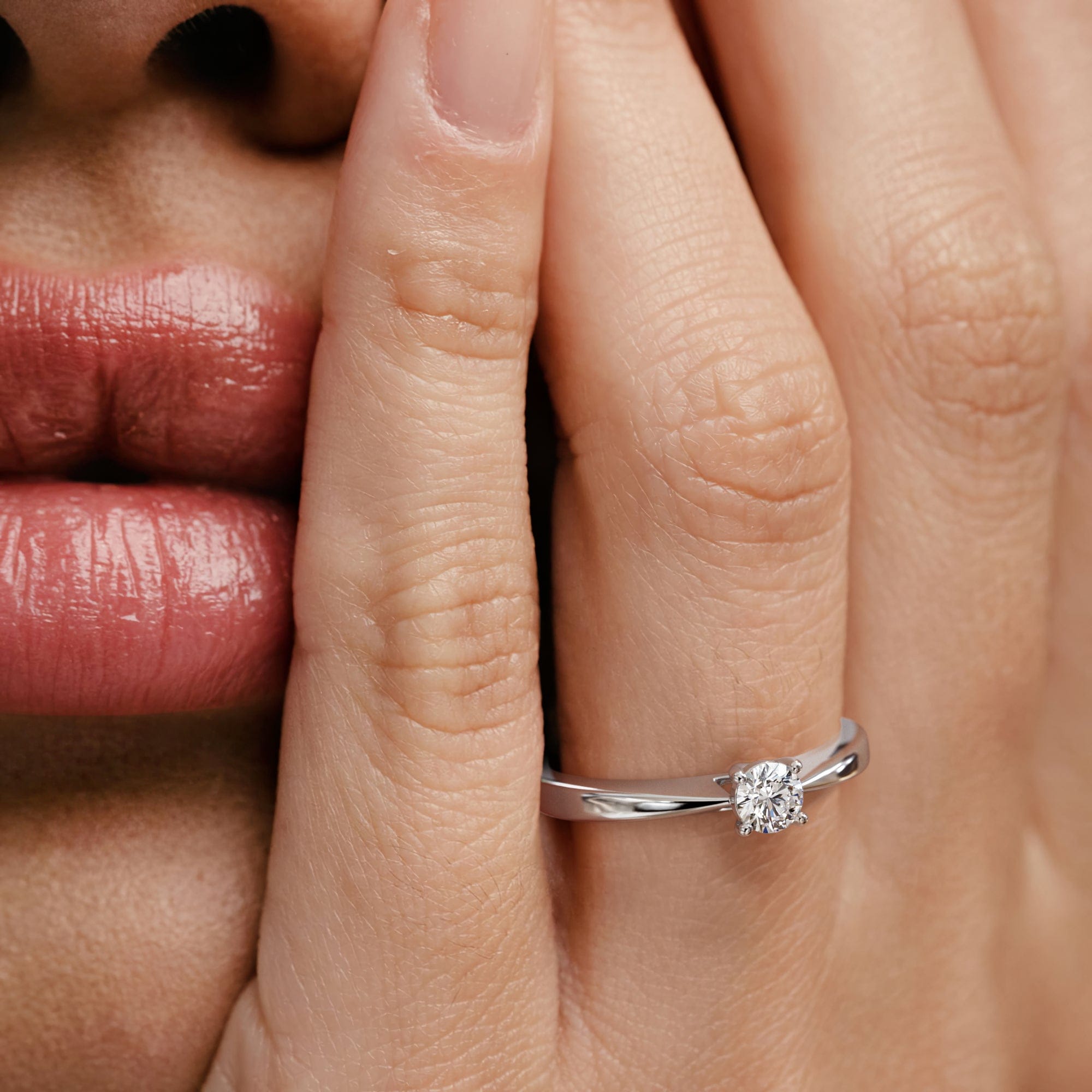 Diamond Naomi Lab Diamond Engagement Ring 0.33ct H/Si 9K White Gold