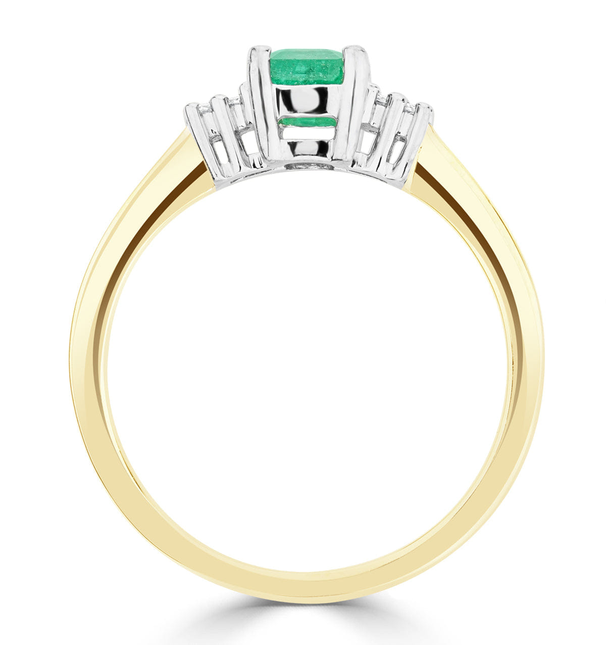 Diamond Emerald 0.65ct And Diamond 9K Gold Ring