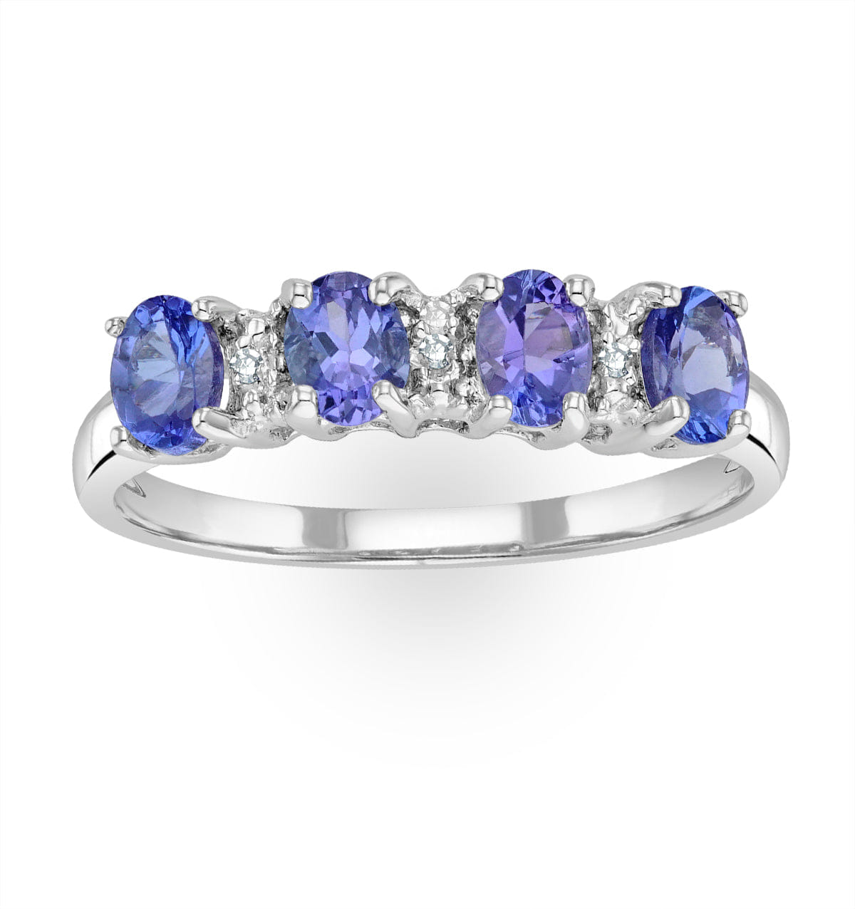 Diamond Tanzanite 0.76CT And Diamond 9K White Gold Ring