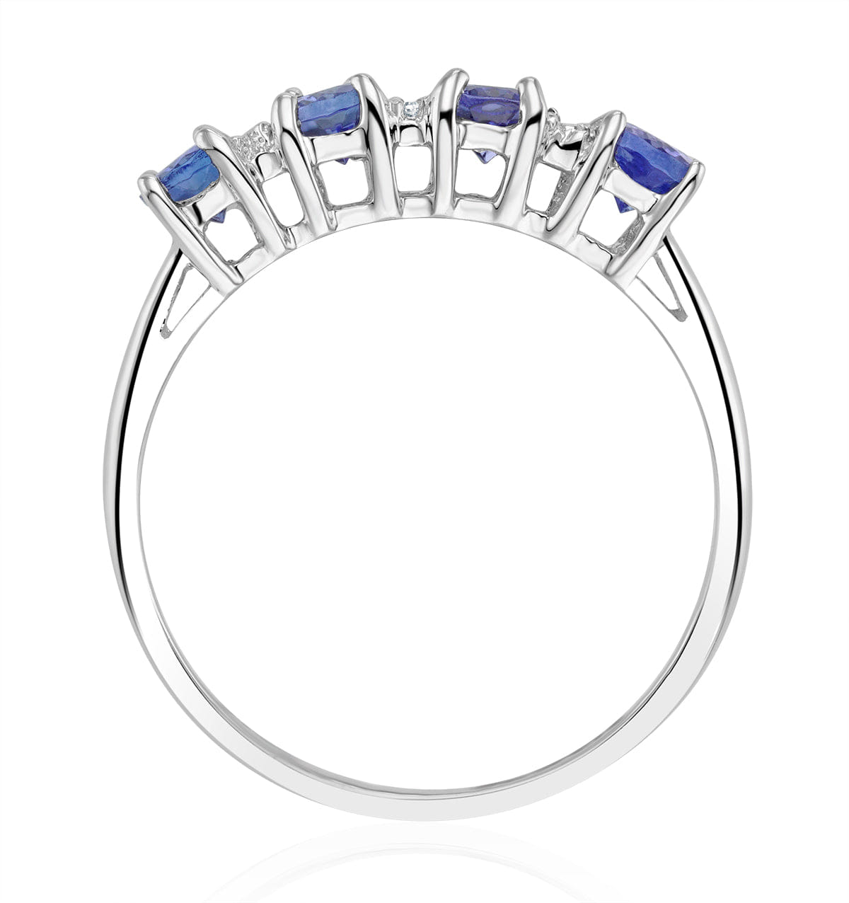Diamond Tanzanite 0.76CT And Diamond 9K White Gold Ring
