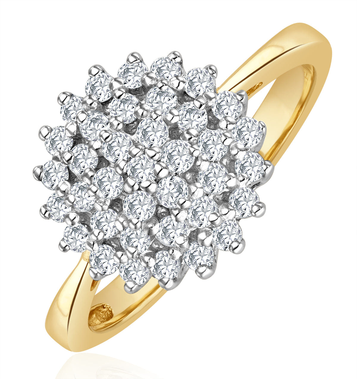 Diamond 9K Gold Diamond Cluster Ring 0.50ct - E5607