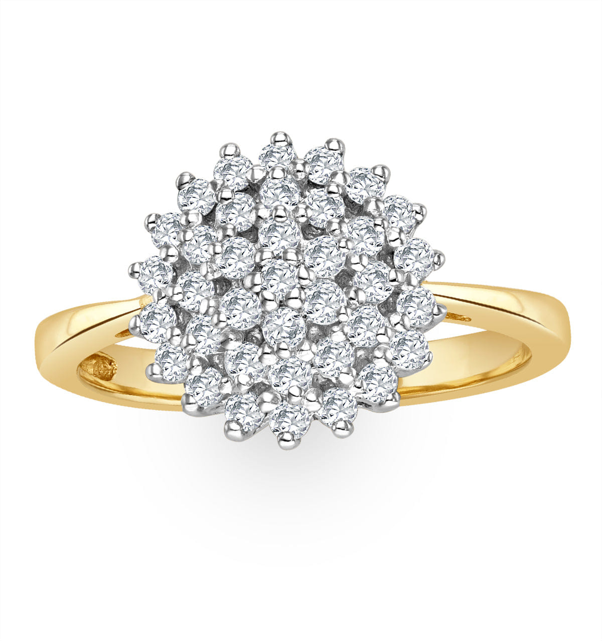 Diamond 9K Gold Diamond Cluster Ring 0.50ct - E5607