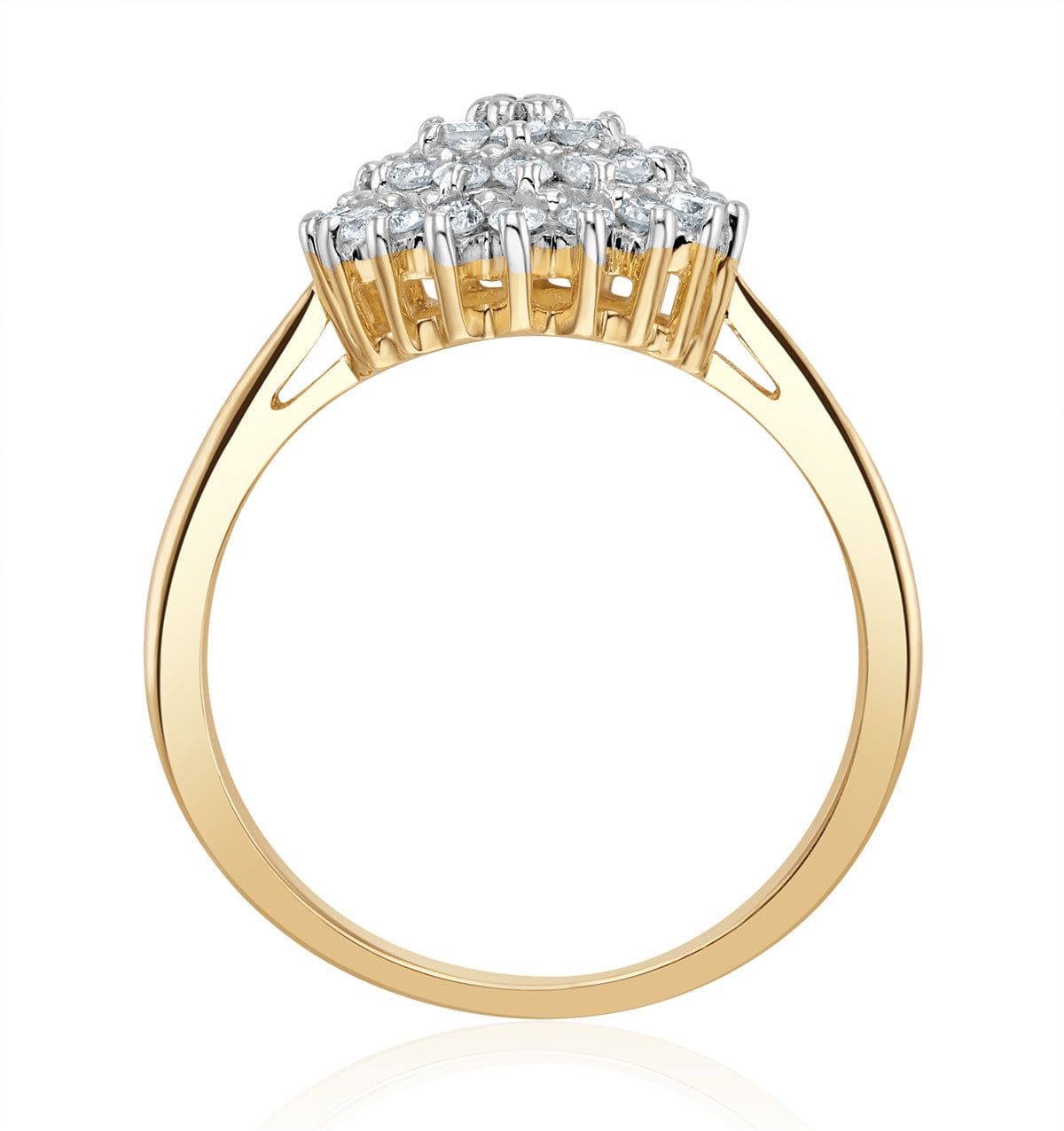 Diamond 9K Gold Diamond Cluster Ring 0.50ct - E5607