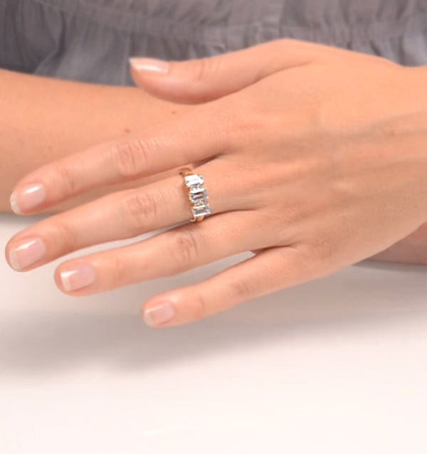 Diamond Aquamarine 1.65CT And Diamond 9K Yellow Gold Ring