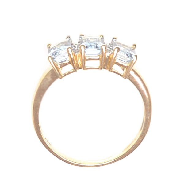 Diamond Aquamarine 1.65CT And Diamond 9K Yellow Gold Ring