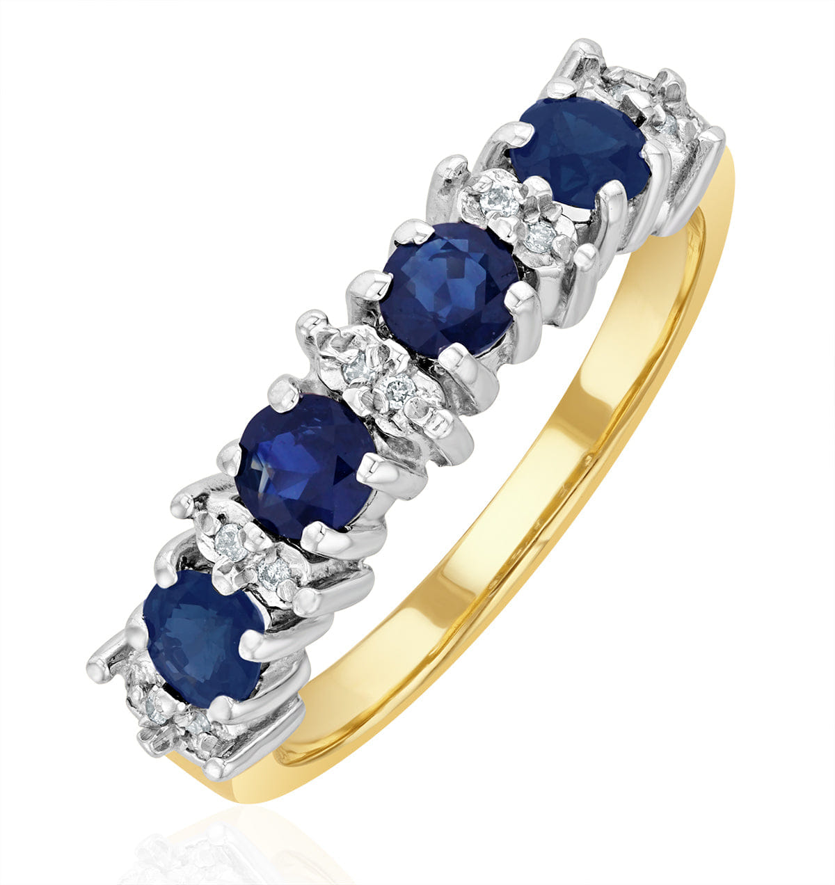 Diamond Sapphire 0.85ct And Diamond 9K Gold Ring