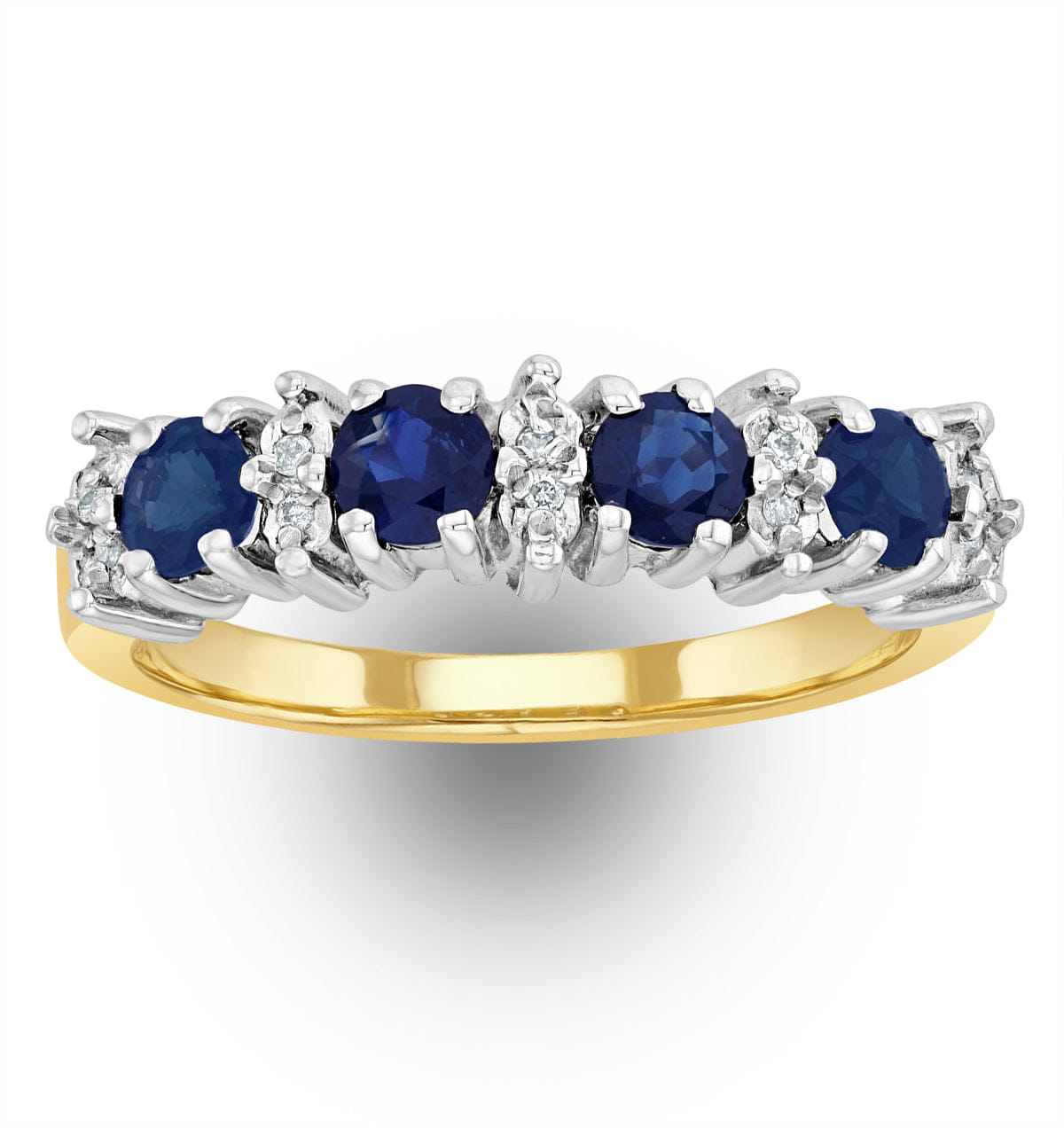 Diamond Sapphire 0.85ct And Diamond 9K Gold Ring