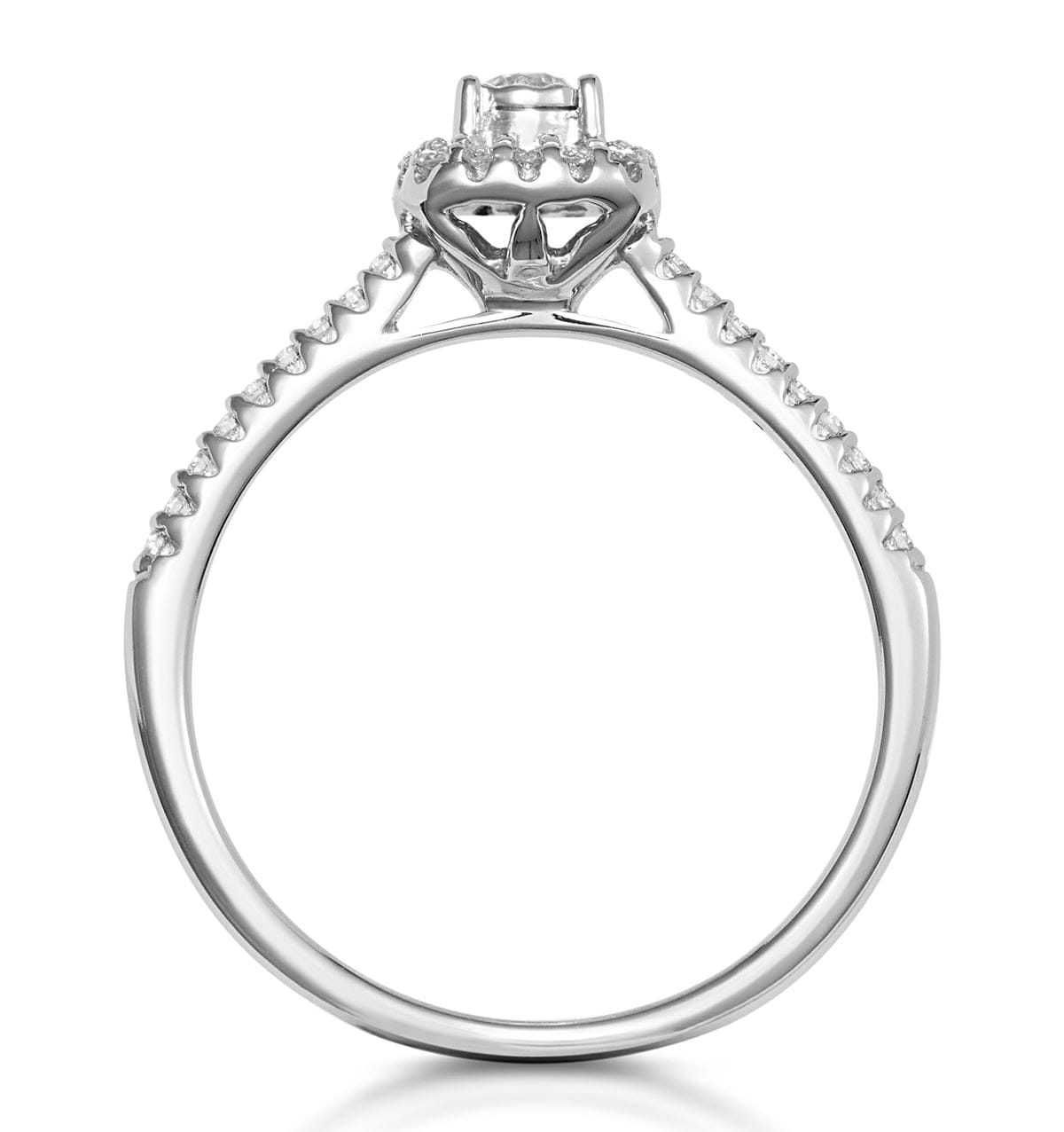 Diamond Masami Diamond Halo Engagement Ring 0.25ct Pave Set in 9K White Gold
