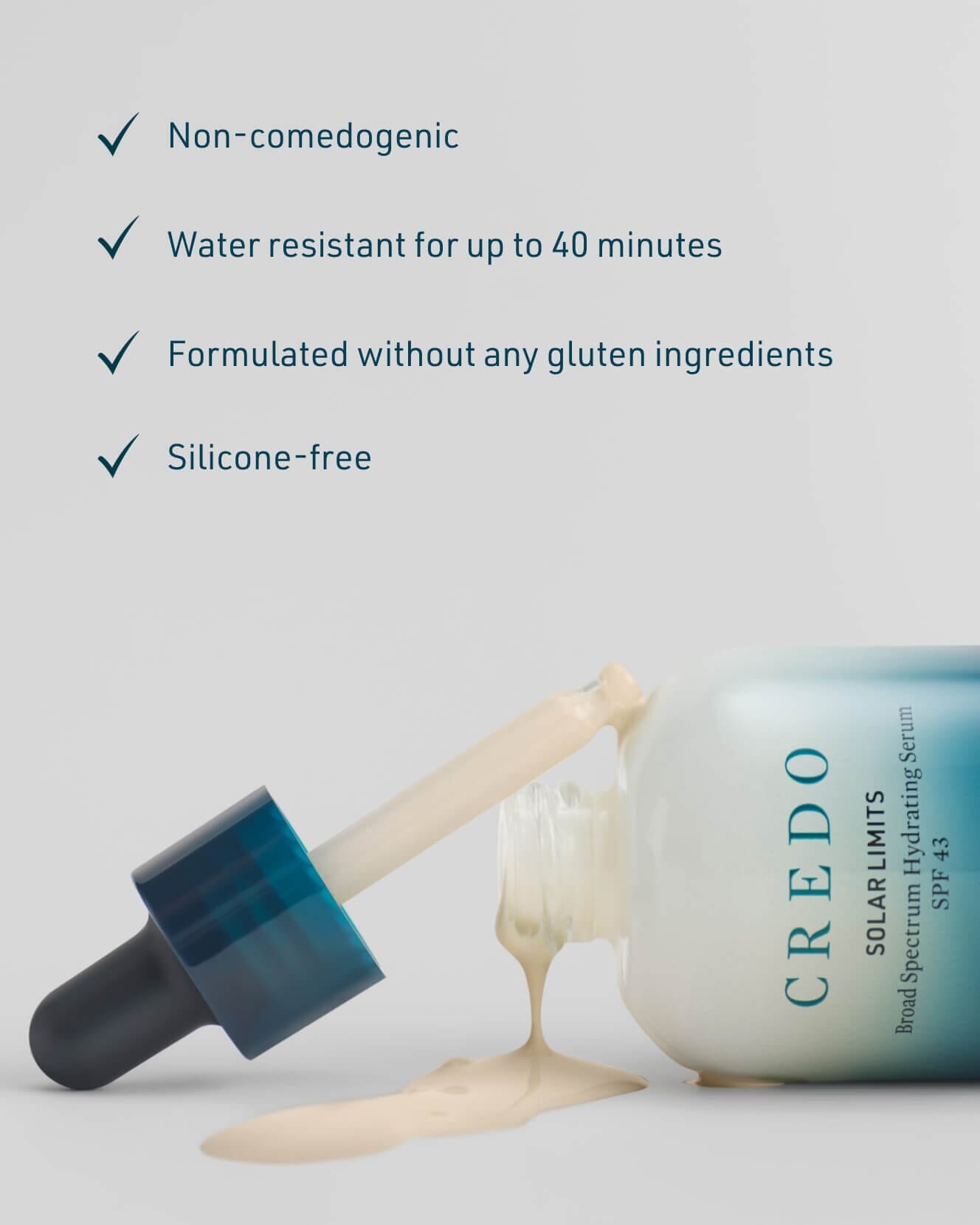 Credo Skincare Solar Limits Broad Spectrum SPF 43 Sheer Hydrating Sunscreen Serum