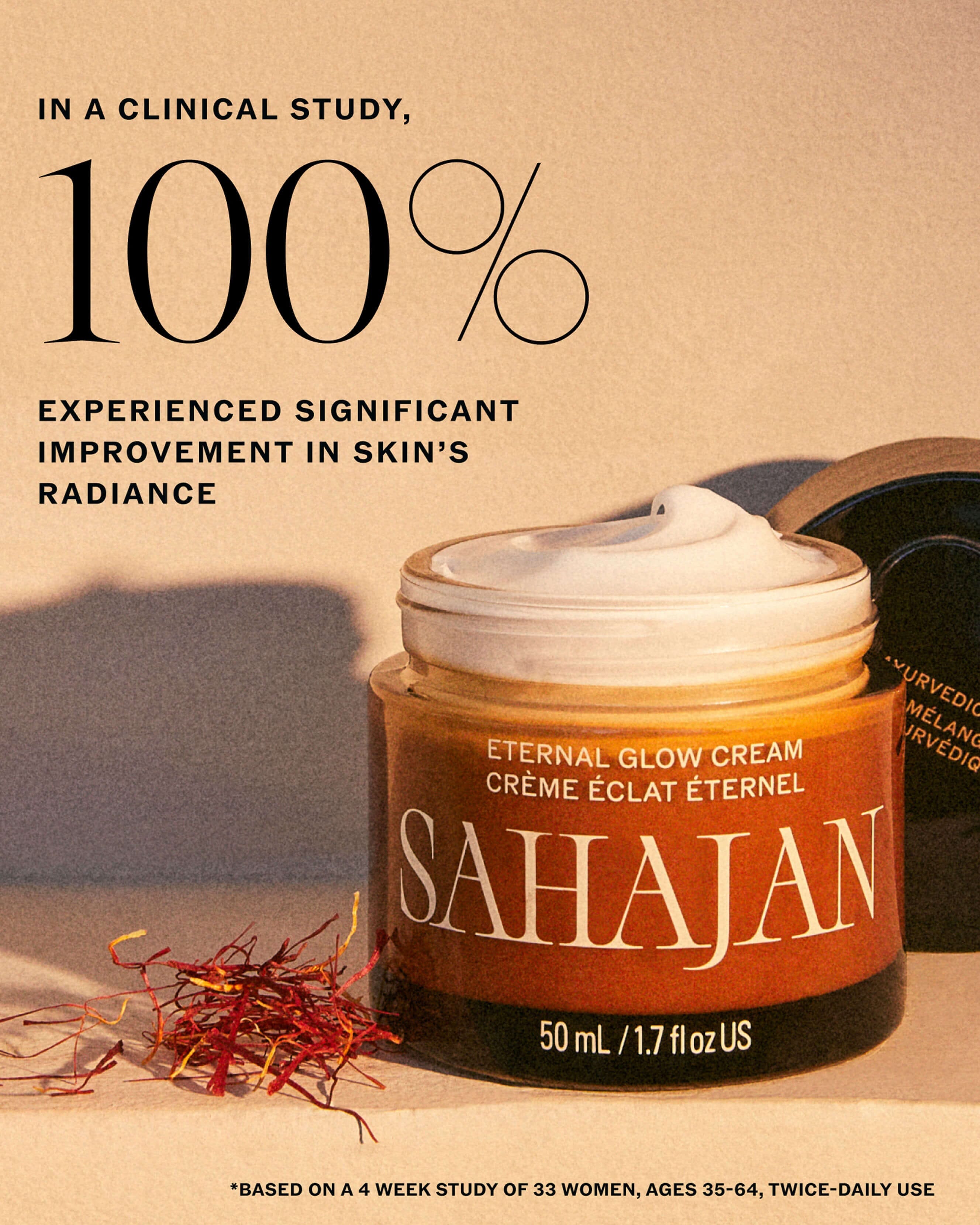 Sahajan Eternal Glow Cream with Vitamin C, Baukuchiol, Ceramides + Saffron
