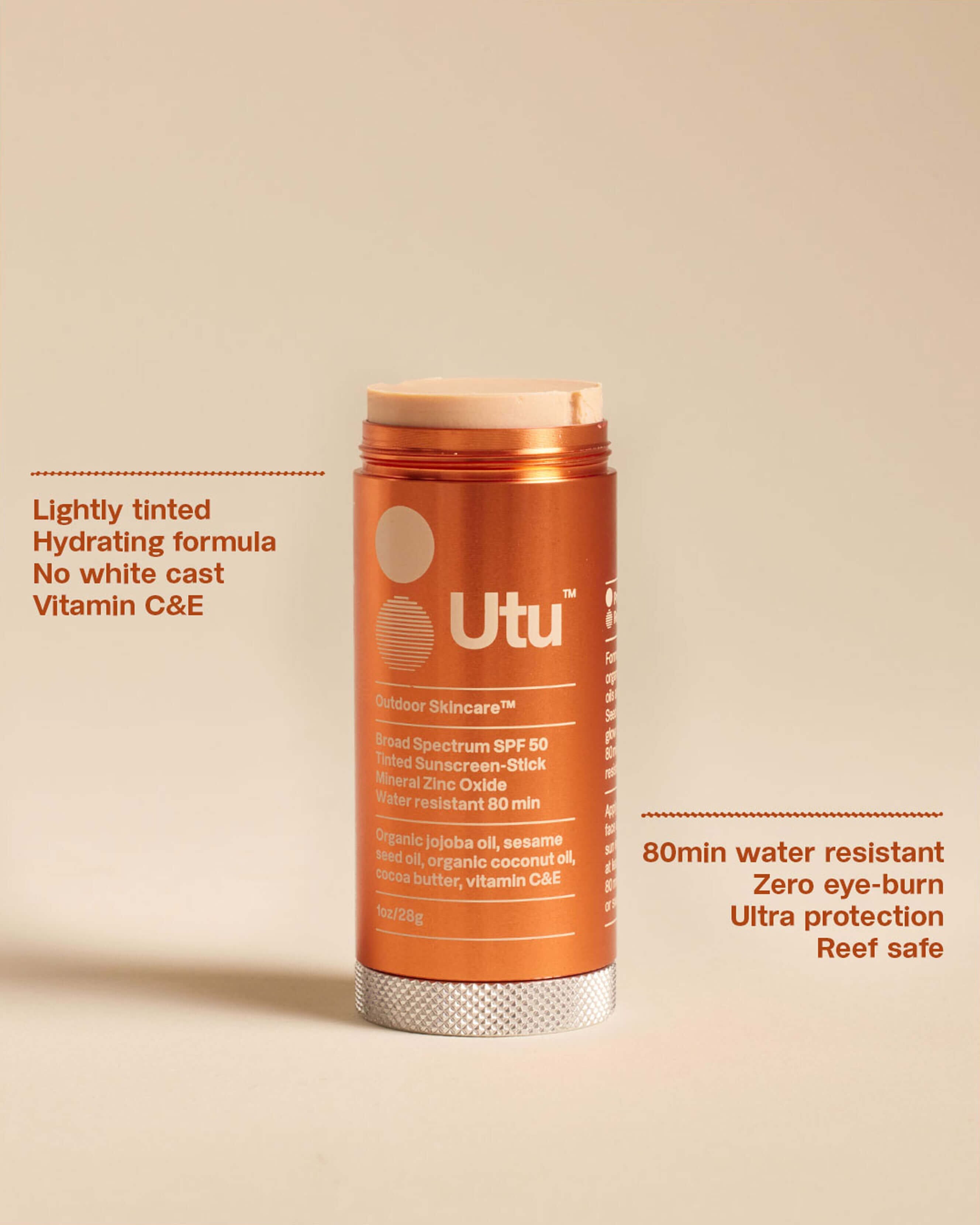 Utu SPF50 Lightly Tinted Mineral Sunscreen Stick