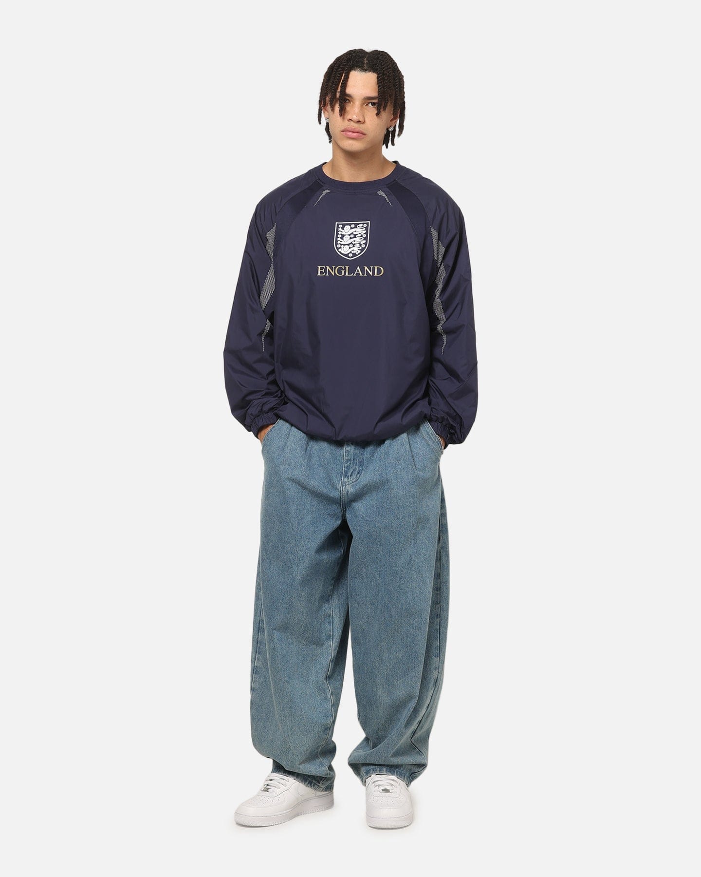 Majestic Athletic England Nylon Crewneck Navy