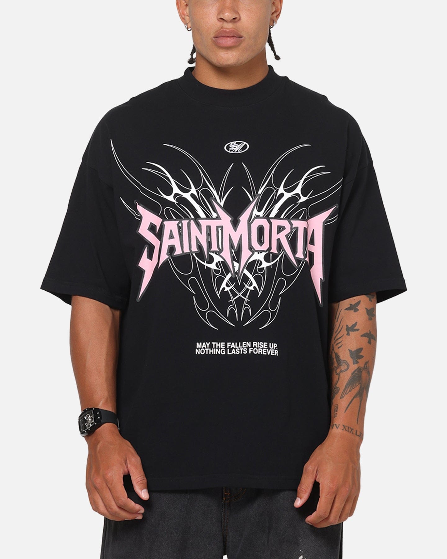 Saint Morta Fallen Tribal Boxy T - Shirt Black