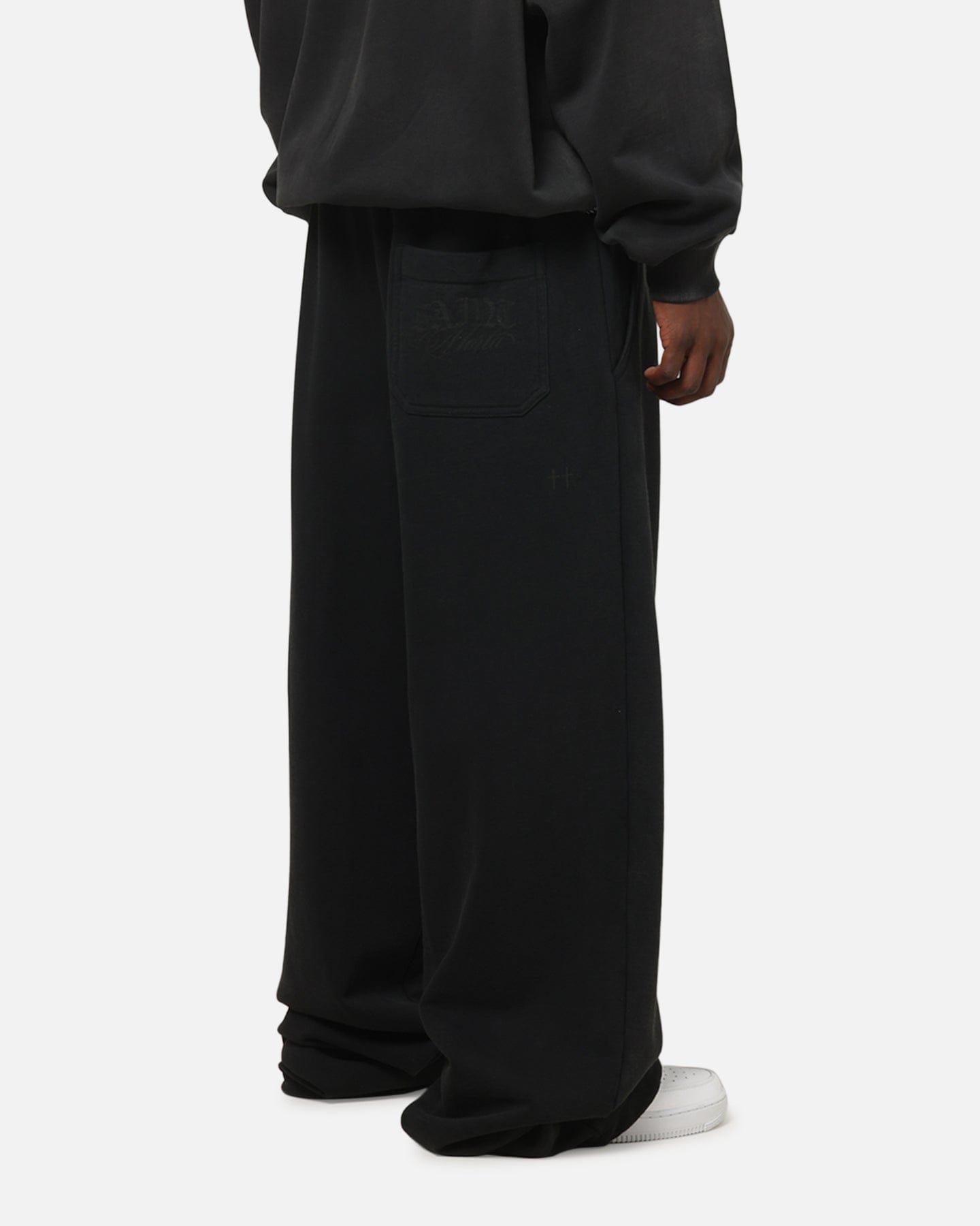 Saint Morta Distressed Baggy Sweatpants Black Wash