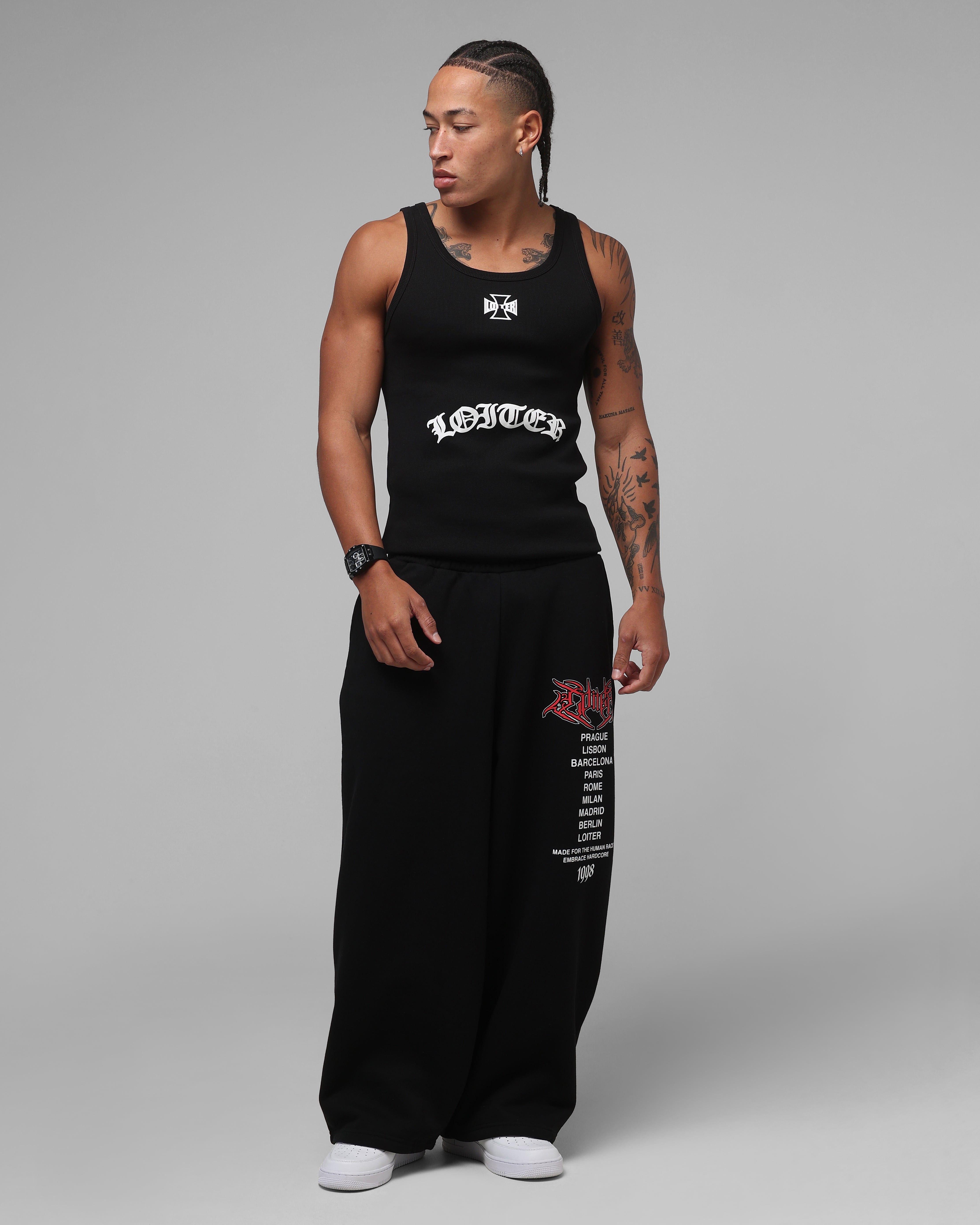 Loiter Team Wipe Sweat Pants Black