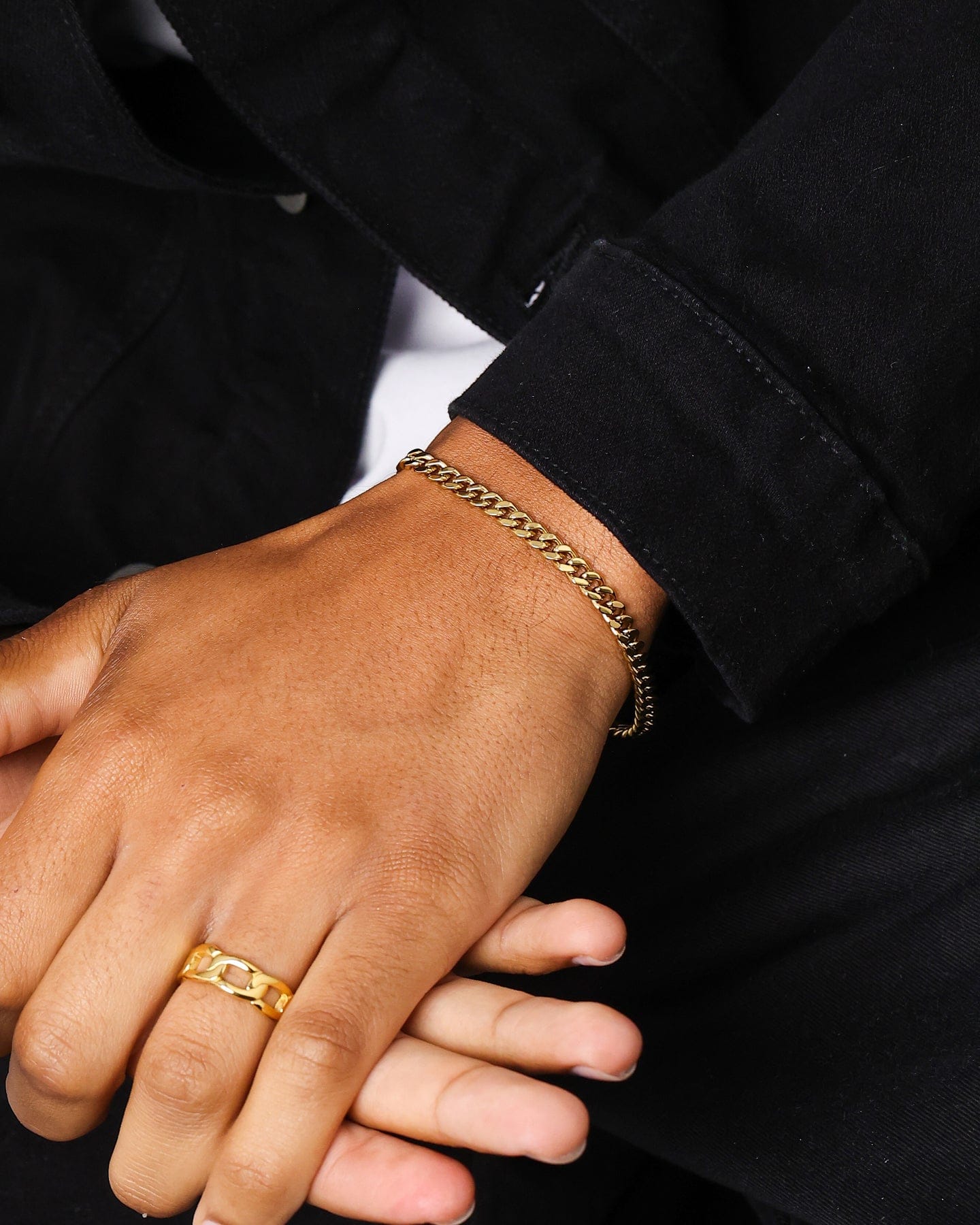 Saint Morta 5 mm Cuban Bracelet Gold
