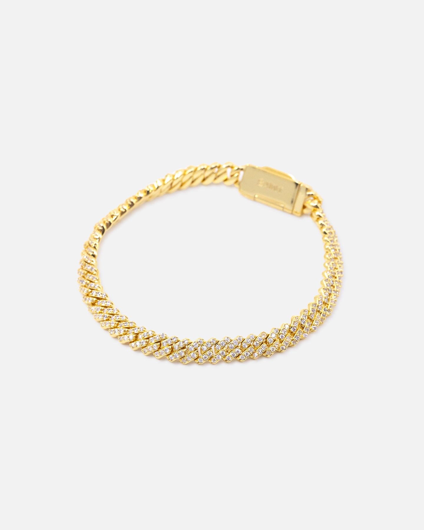 Saint Morta 6 mm Iced Cuban Prong Bracelet Iced Gold