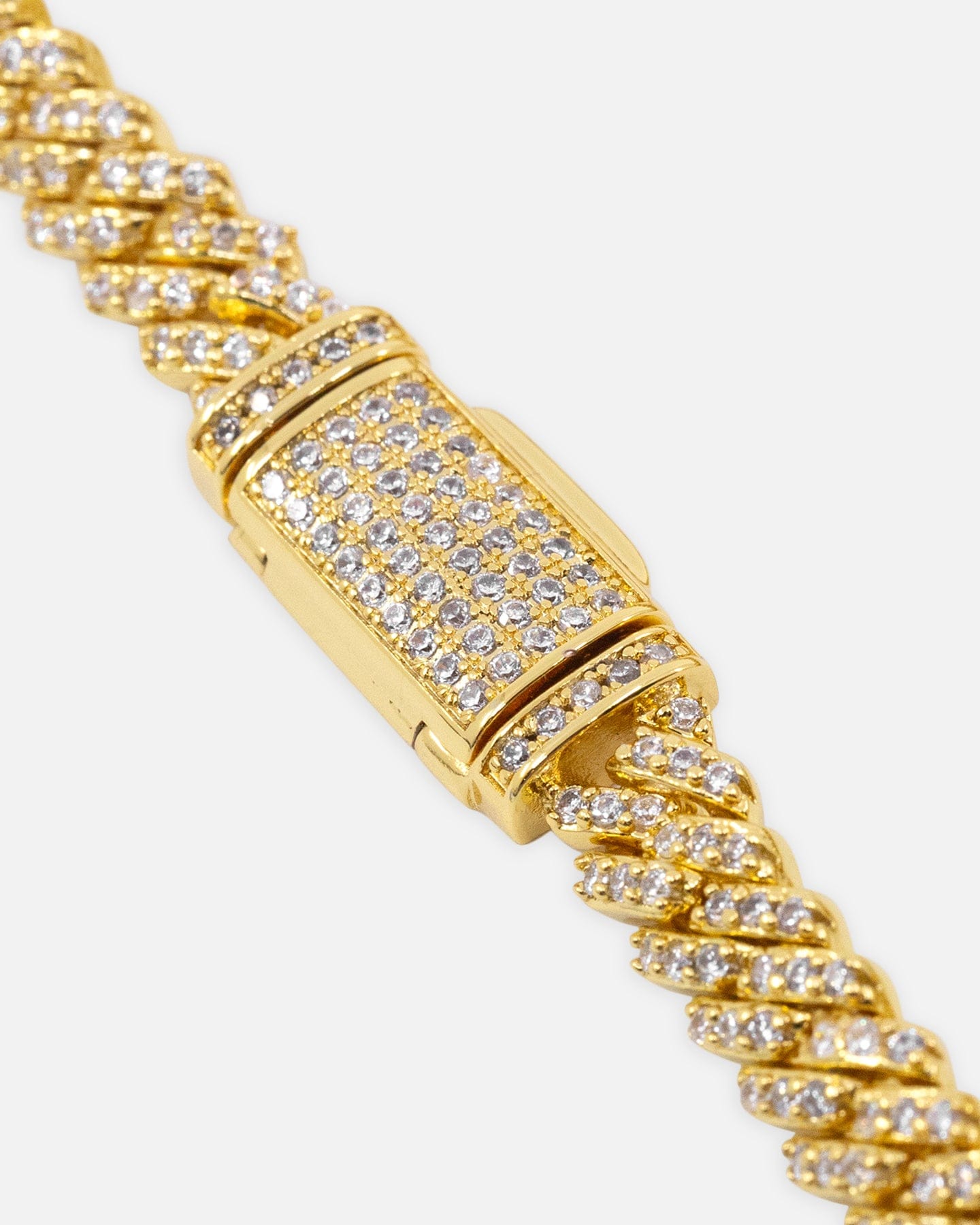 Saint Morta 6 mm Iced Cuban Prong Bracelet Iced Gold
