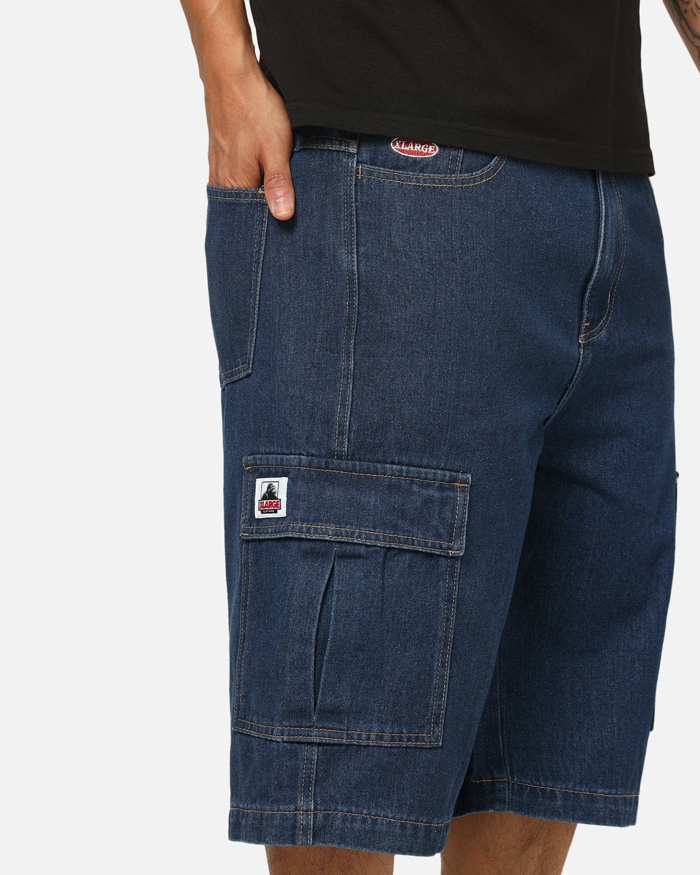X - Large Baggy Cargo Denim 91 Shorts Dark Indigo