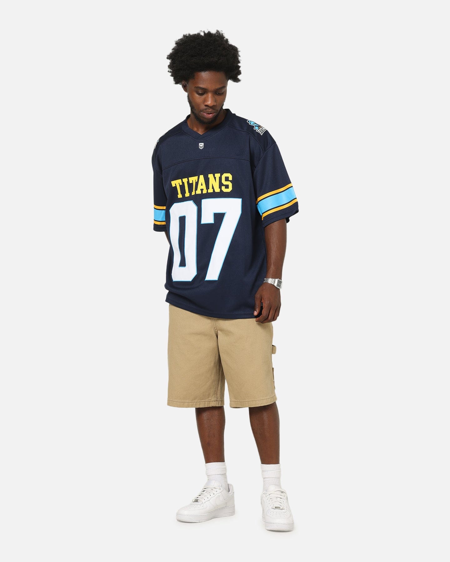 Bleacher Athletic Gold Coast Titans NRL Gridiron Mesh Jersey Official Team Color