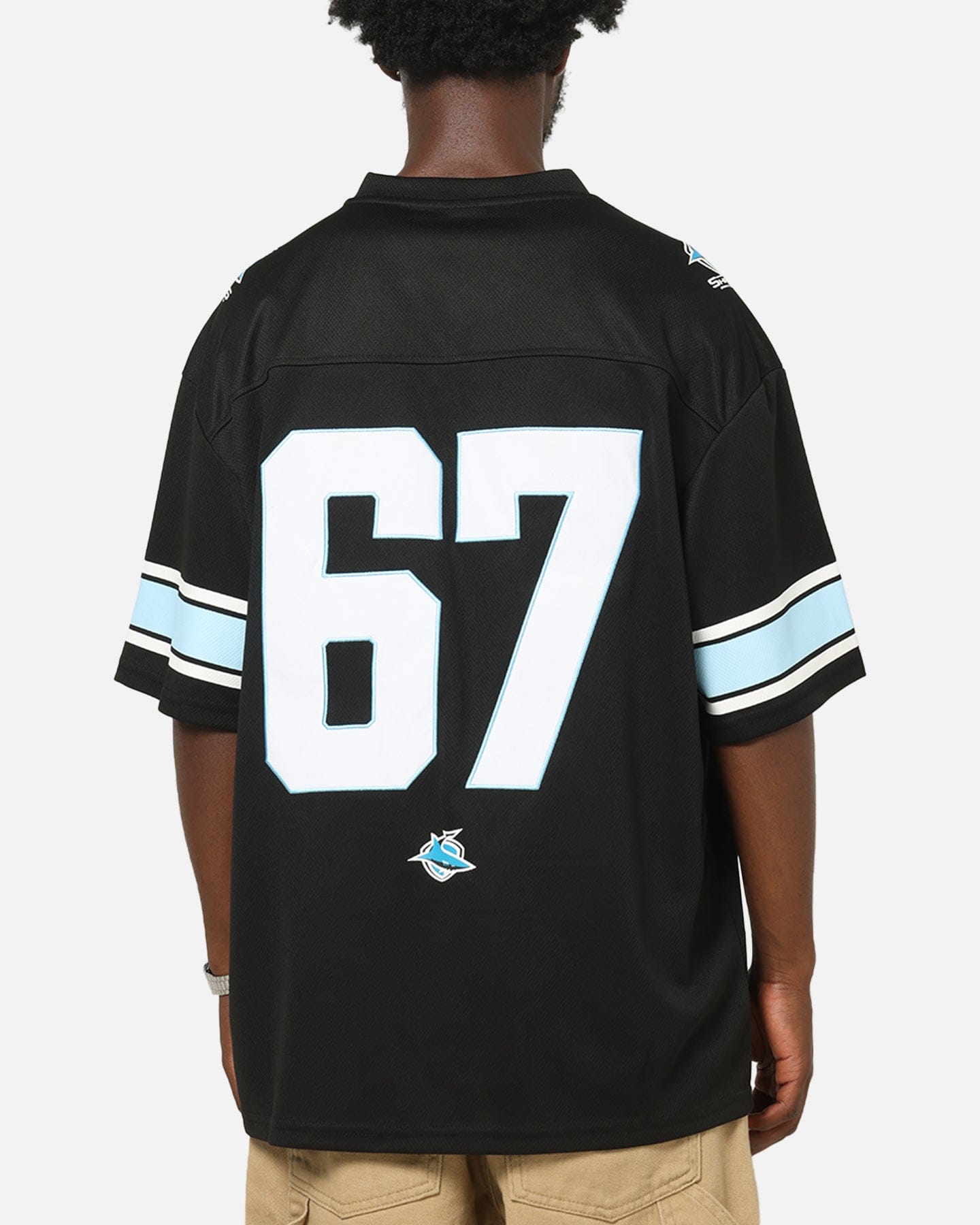 Bleacher Athletic Cronulla - Sutherland Sharks NRL Gridiron Mesh Jersey Official Team Color