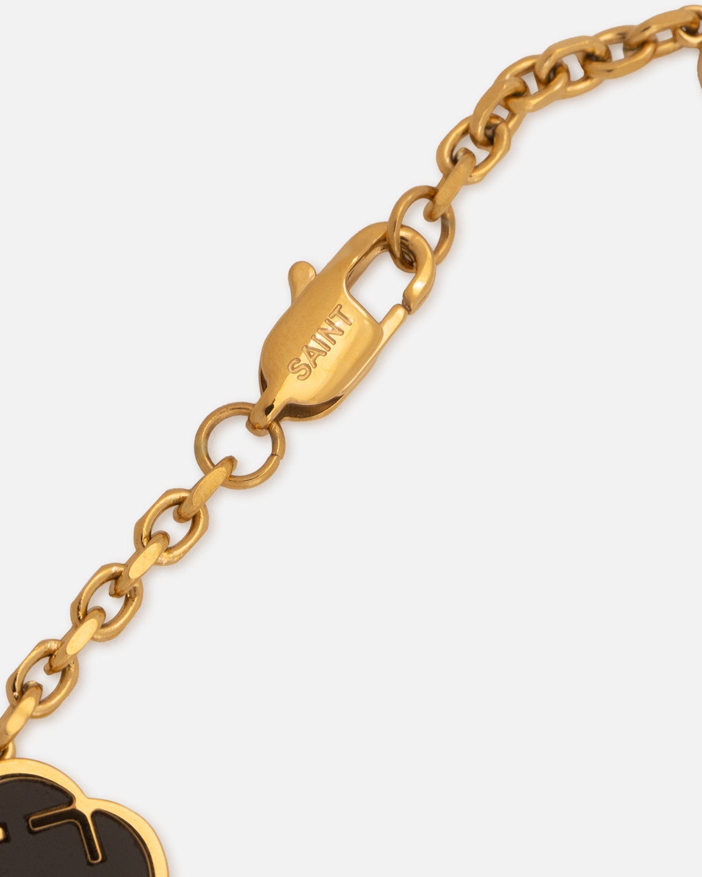 Saint Morta Onyx Clover Bracelet Gold