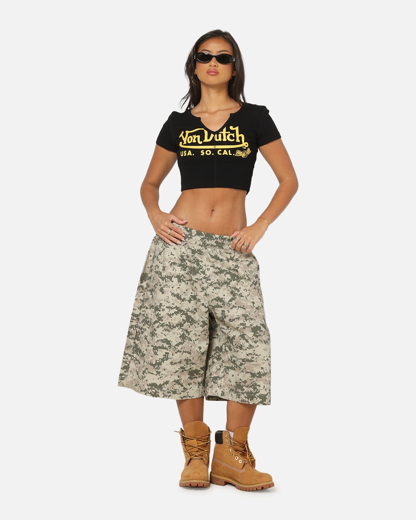 Von Dutch Women's Cropped T - Shirt Black