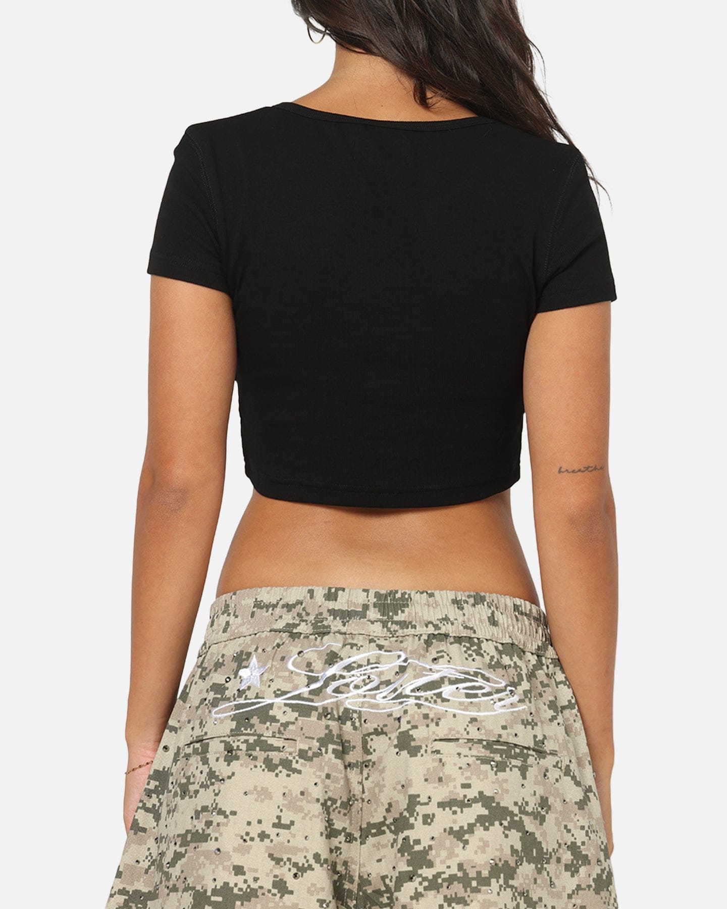 Von Dutch Women's Cropped T - Shirt Black