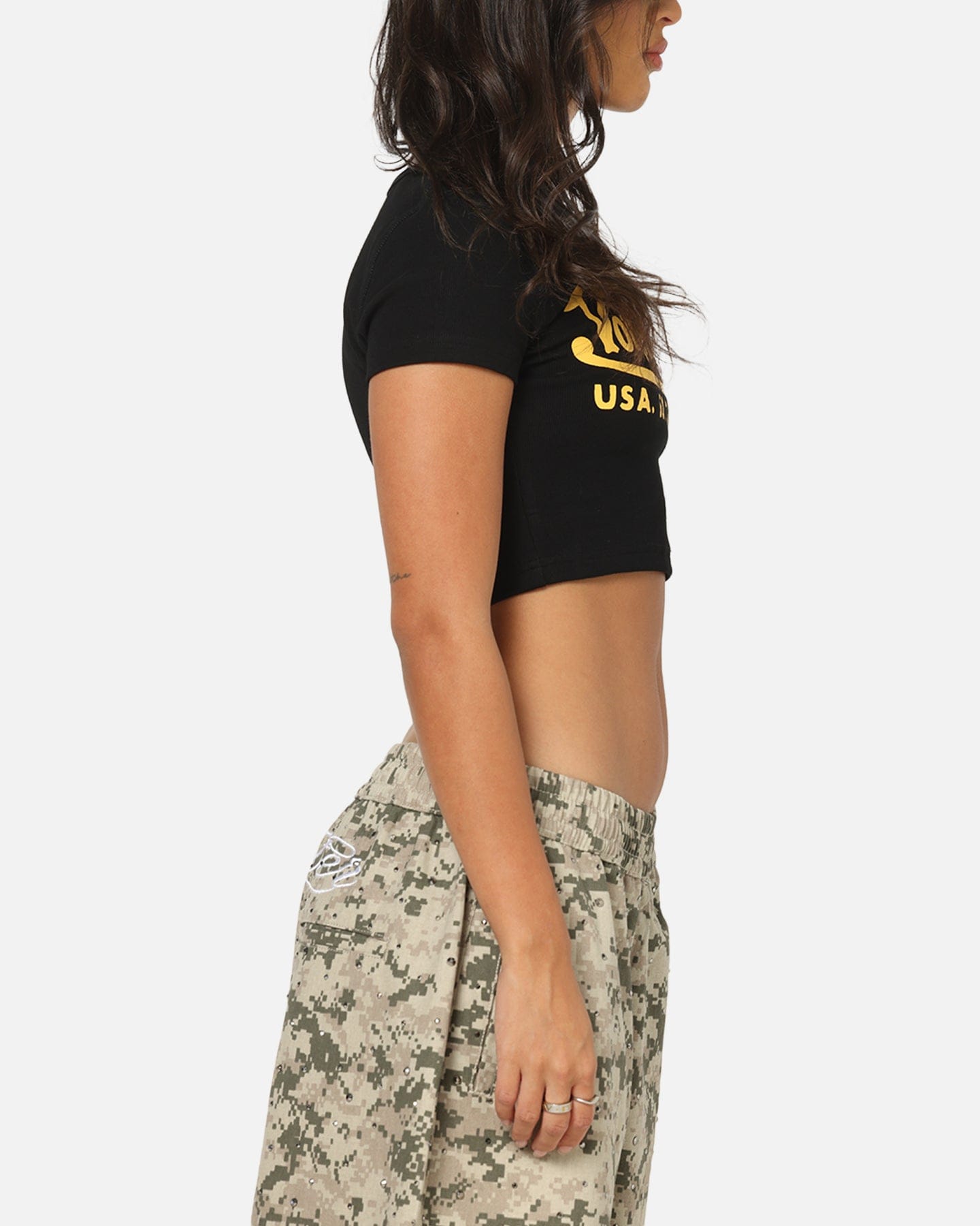 Von Dutch Women's Cropped T - Shirt Black