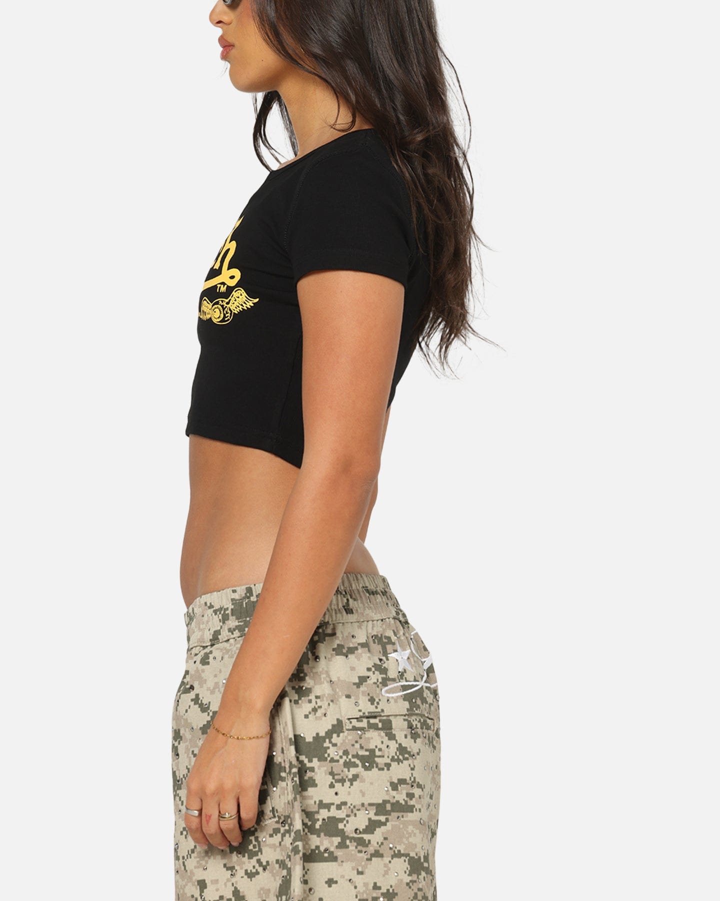 Von Dutch Women's Cropped T - Shirt Black
