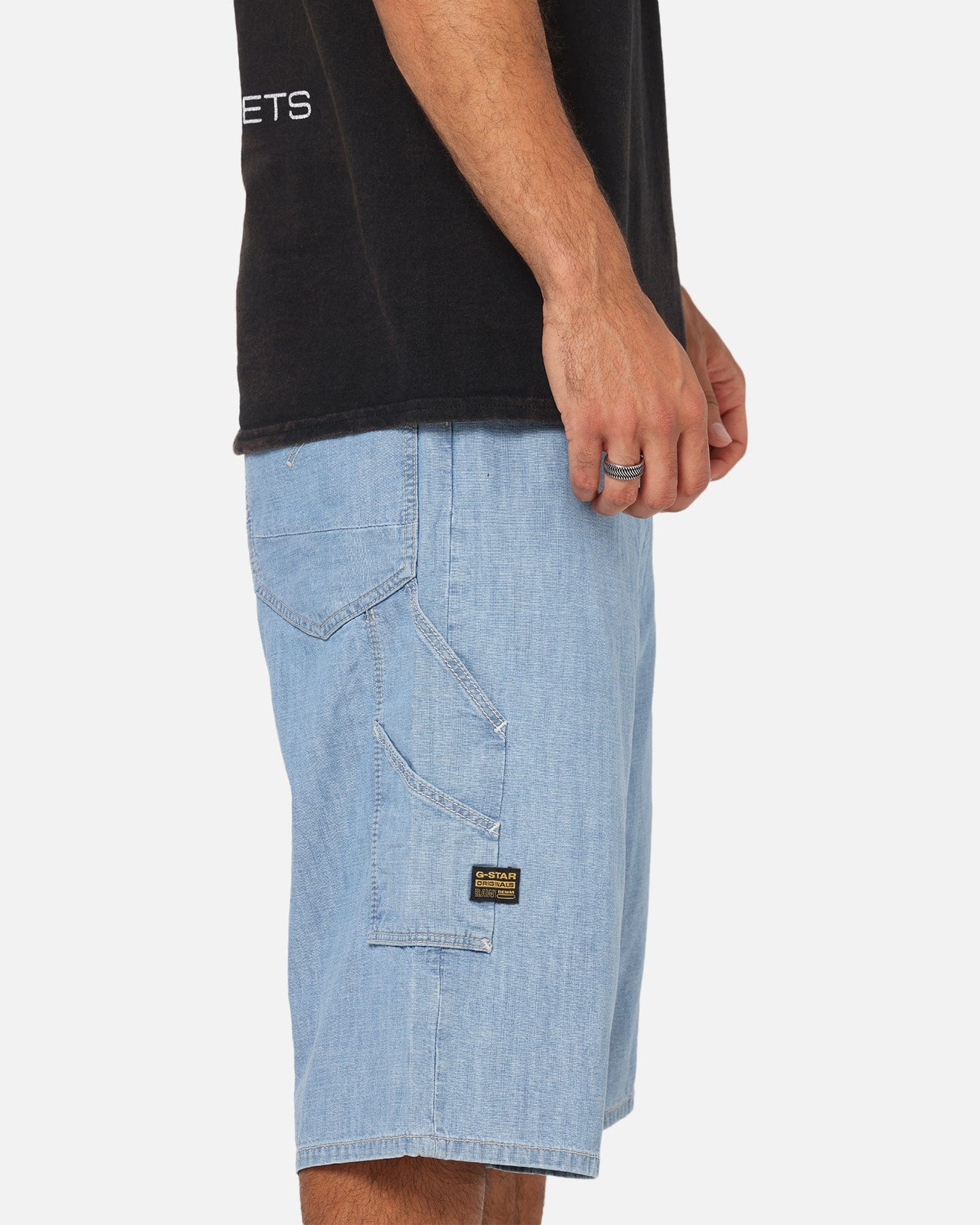 G - Star Bam Logger Denim Shorts Vintage Blue