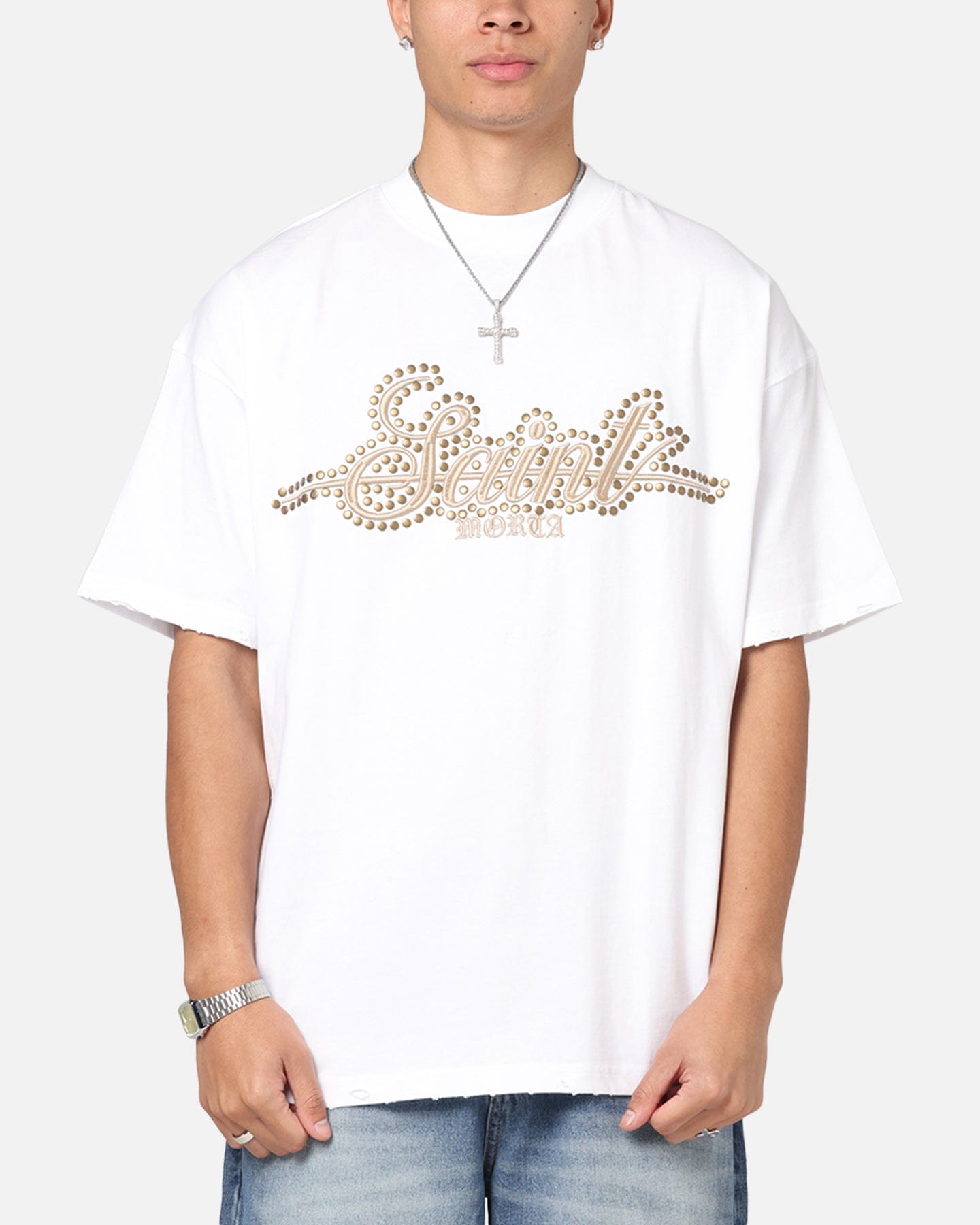 Saint Morta Rodeo Drive Boxy T - Shirt White/Brown