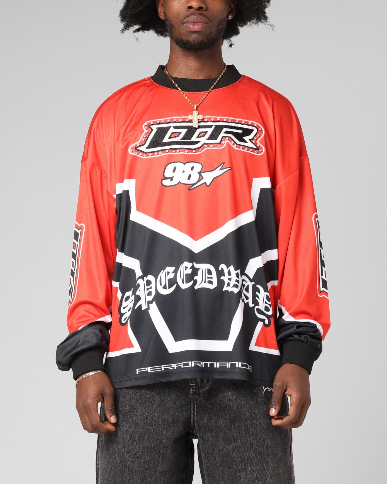 Loiter Thrill Racing Long Sleeve T - Shirt Red