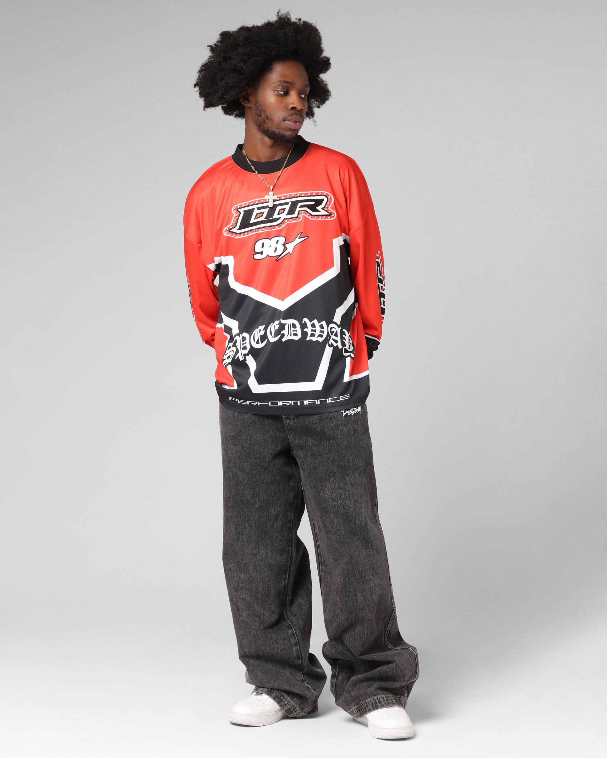 Loiter Thrill Racing Long Sleeve T - Shirt Red