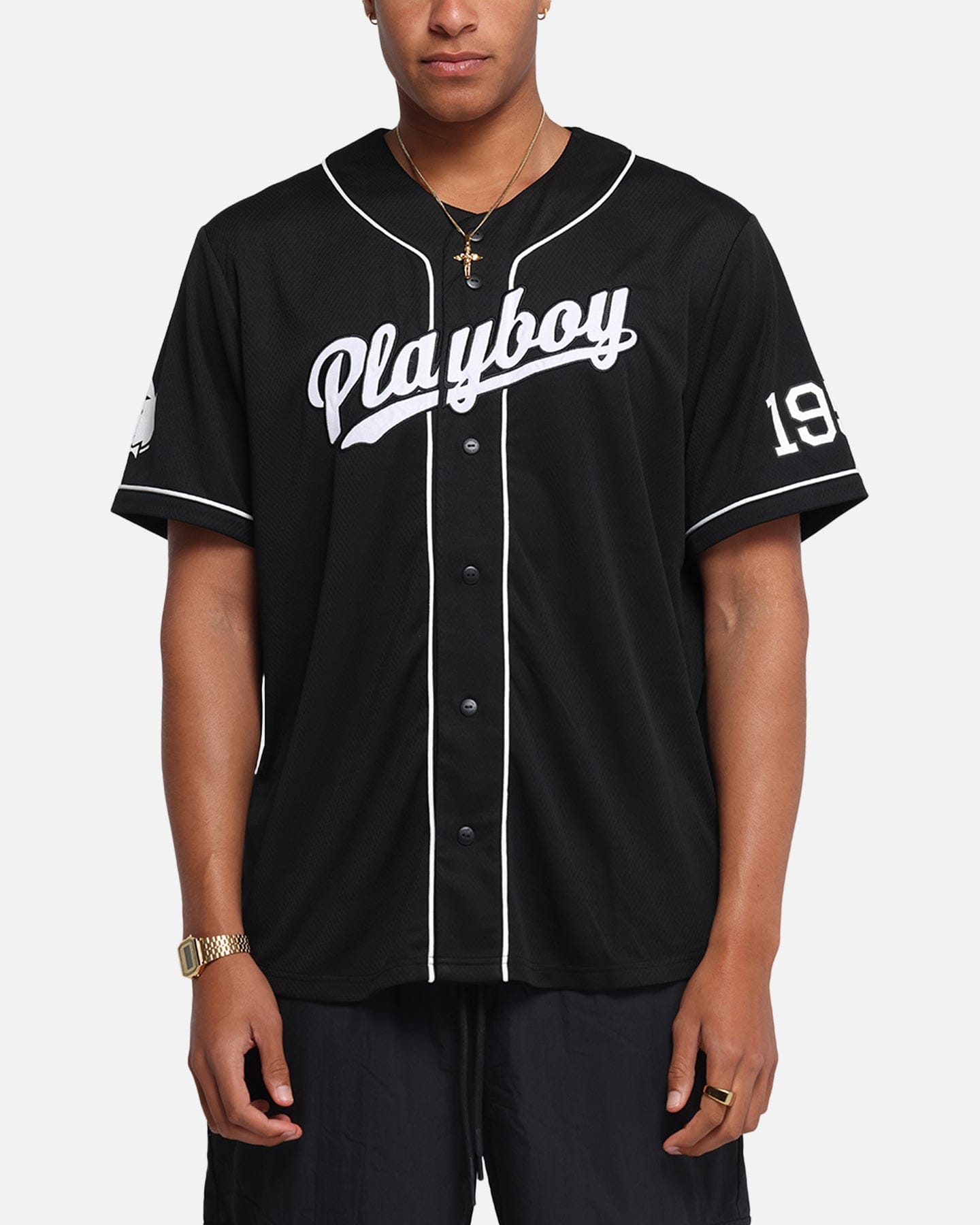 Playboy Bunny Baseball Jersey Black