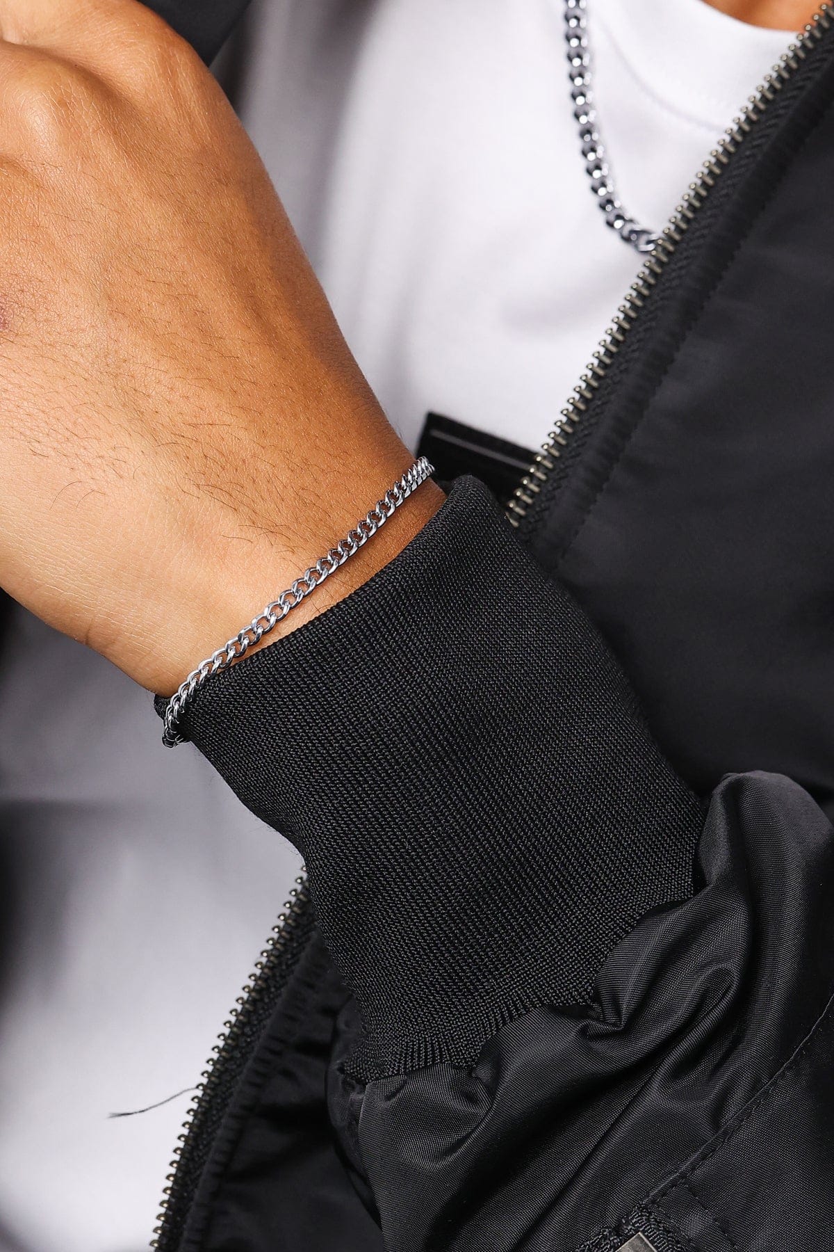 Saint Morta 3 mm Cuban Bracelet White Gold