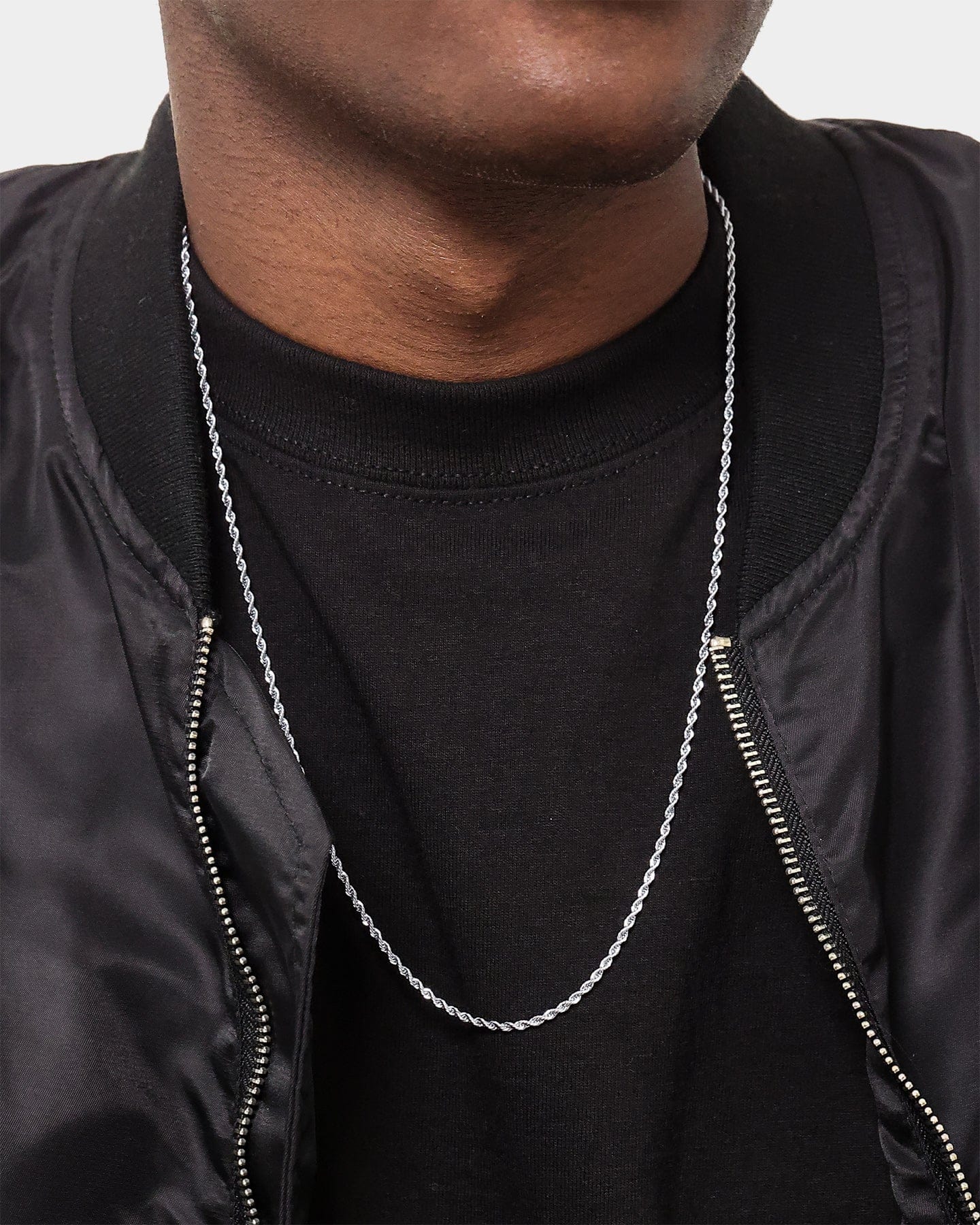Saint Morta 2 mm Rope Chain White Gold