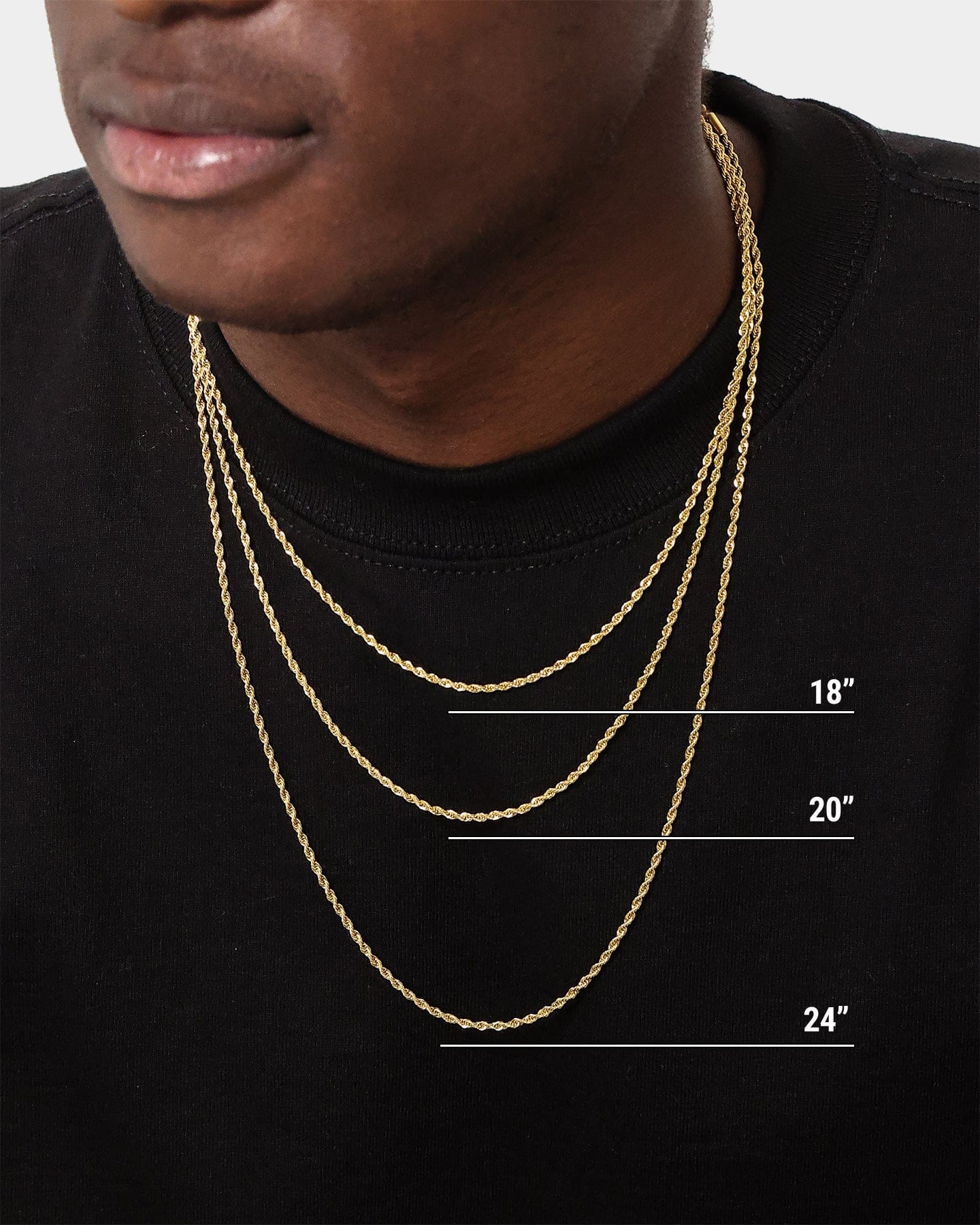 Saint Morta 2 mm Rope Chain Gold