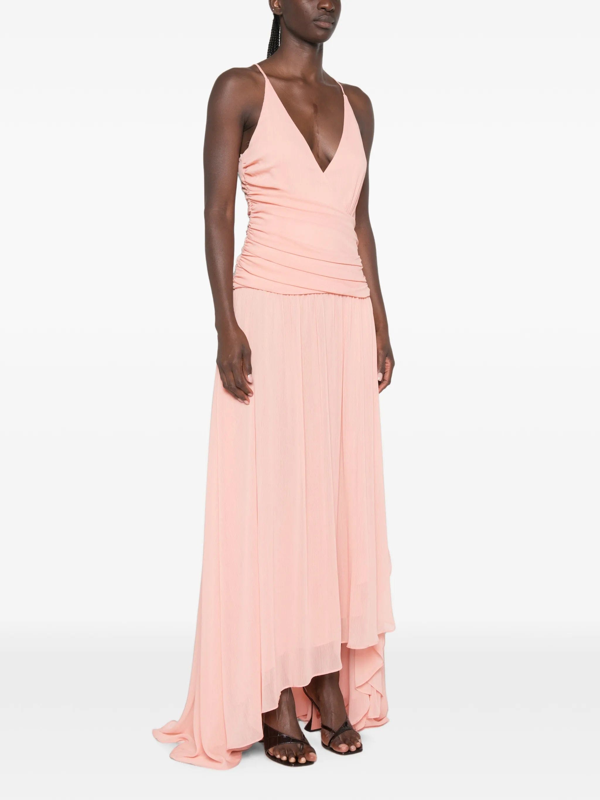 Arcina ORI Delilah ruched asymmetric maxi dress