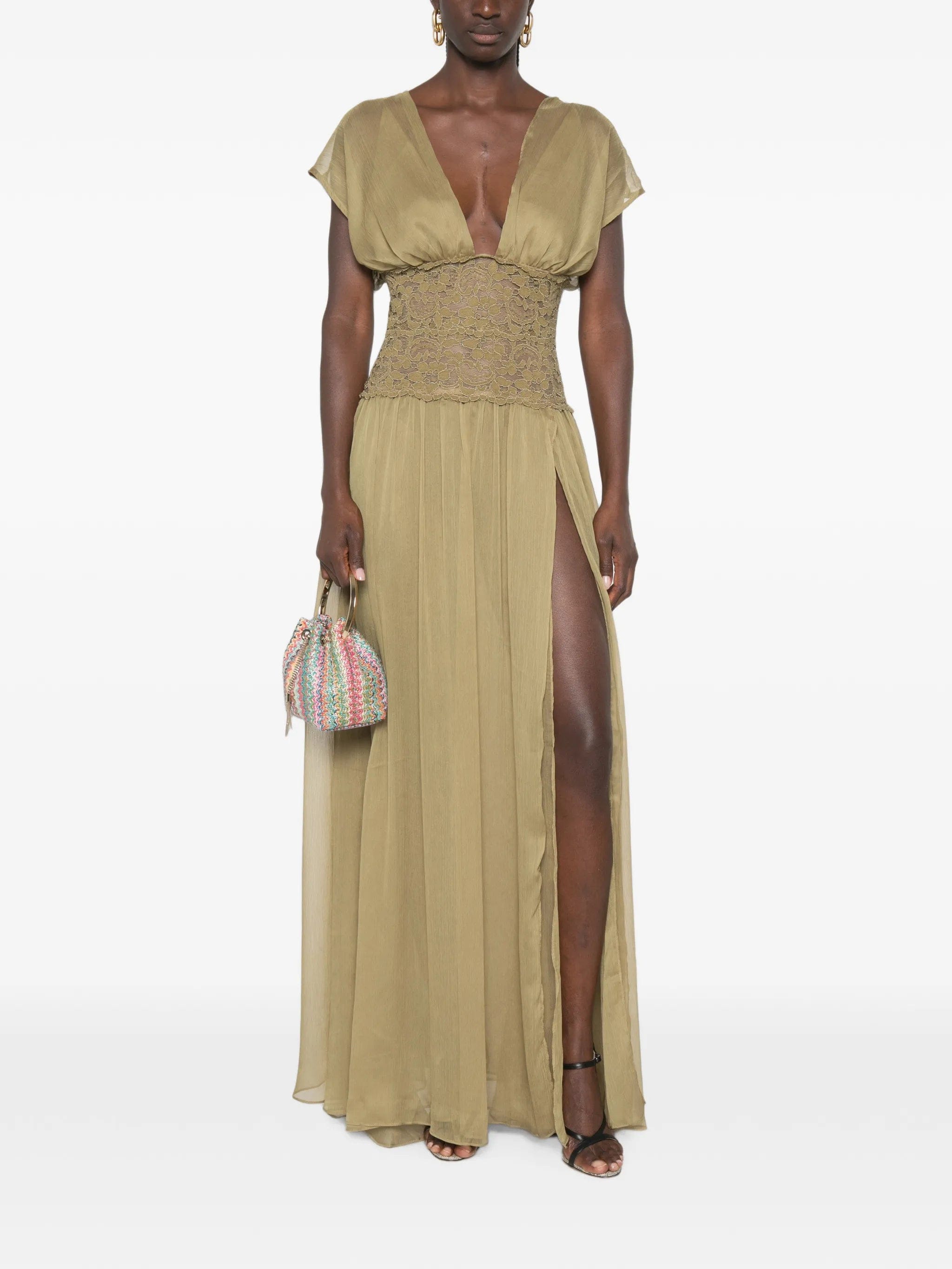 Arcina ORI Mary Jane lace - panelled maxi dress