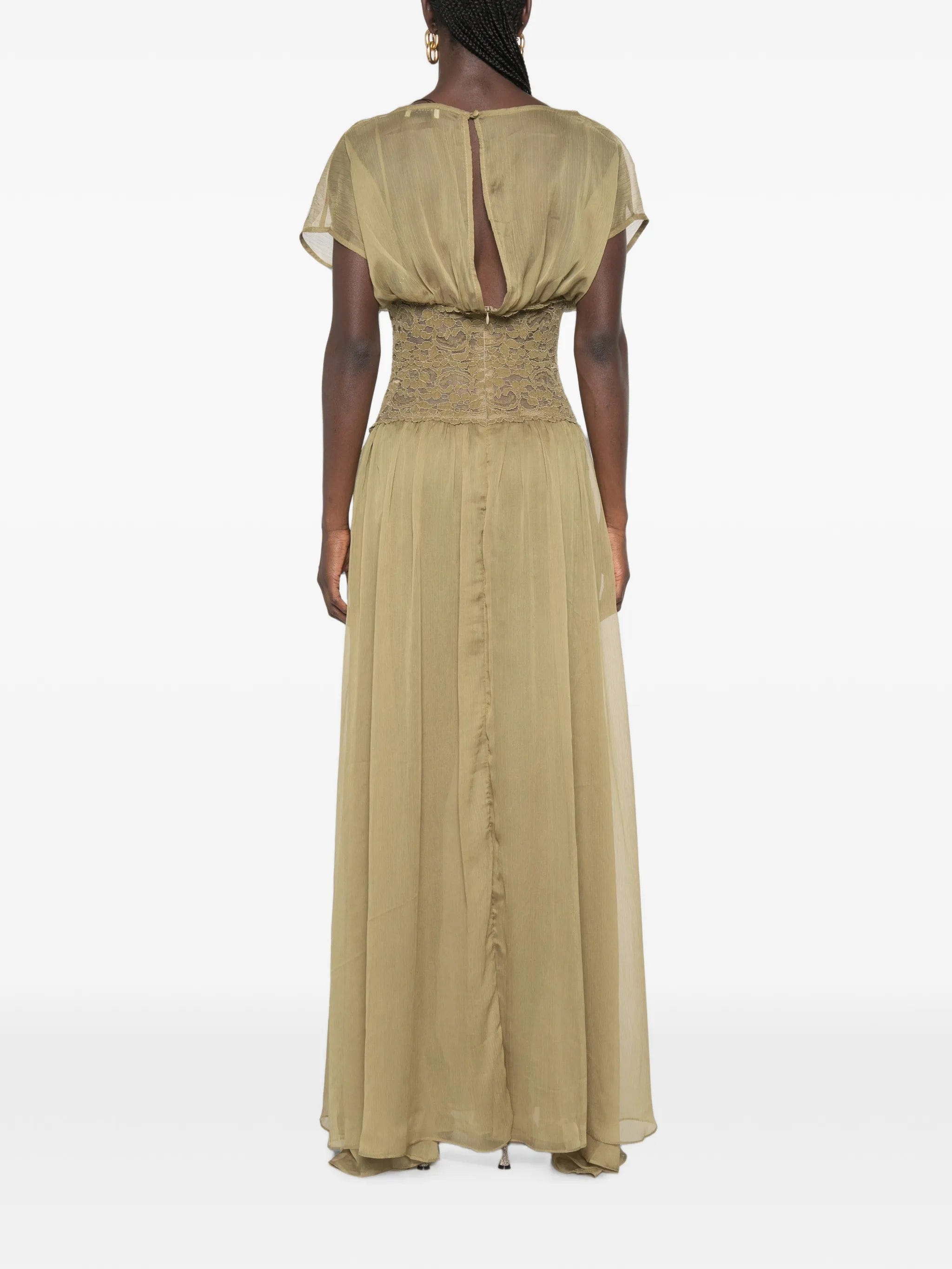 Arcina ORI Mary Jane lace - panelled maxi dress