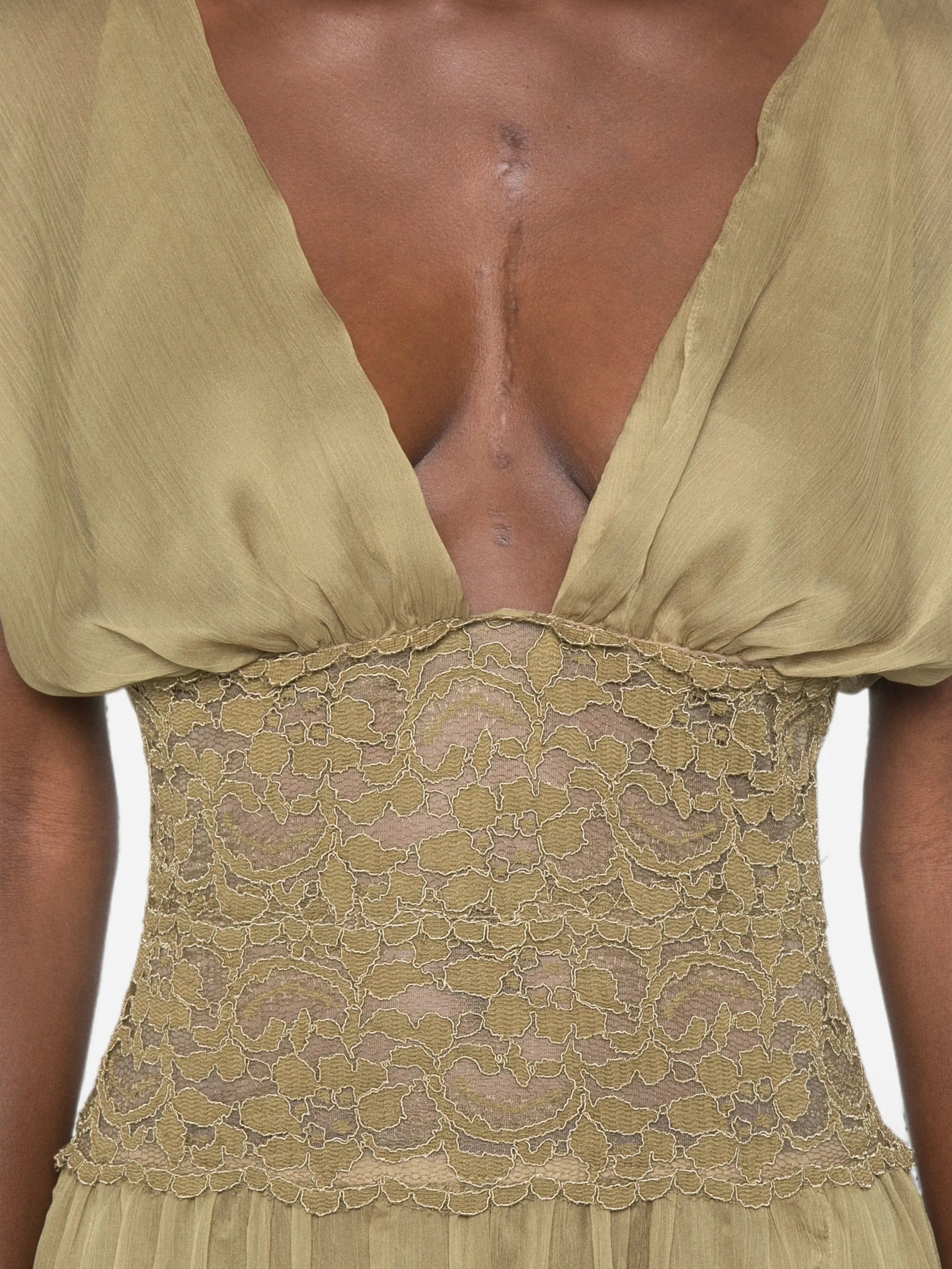 Arcina ORI Mary Jane lace - panelled maxi dress