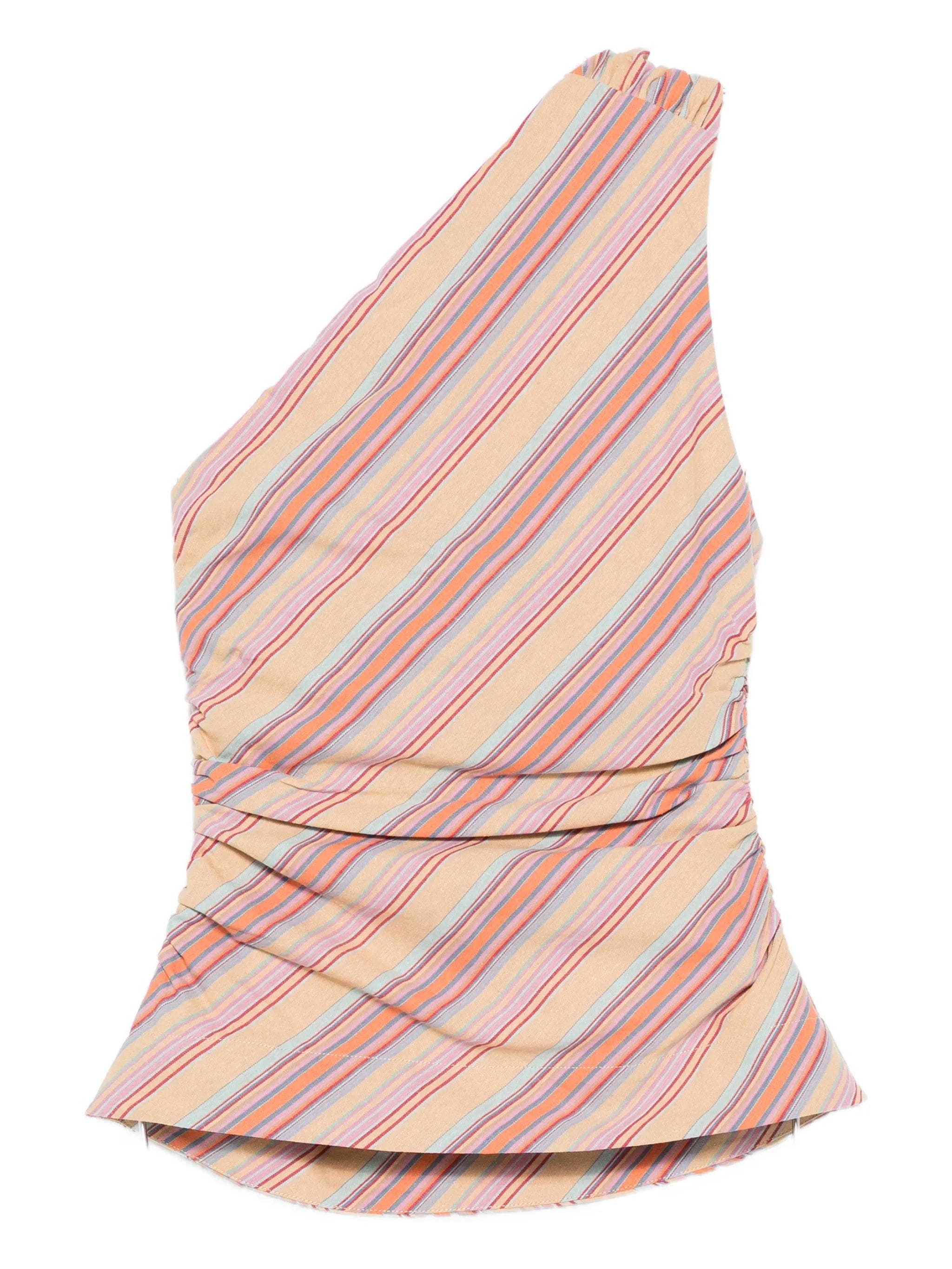 Faithfull Aurora striped one - shoulder blouse