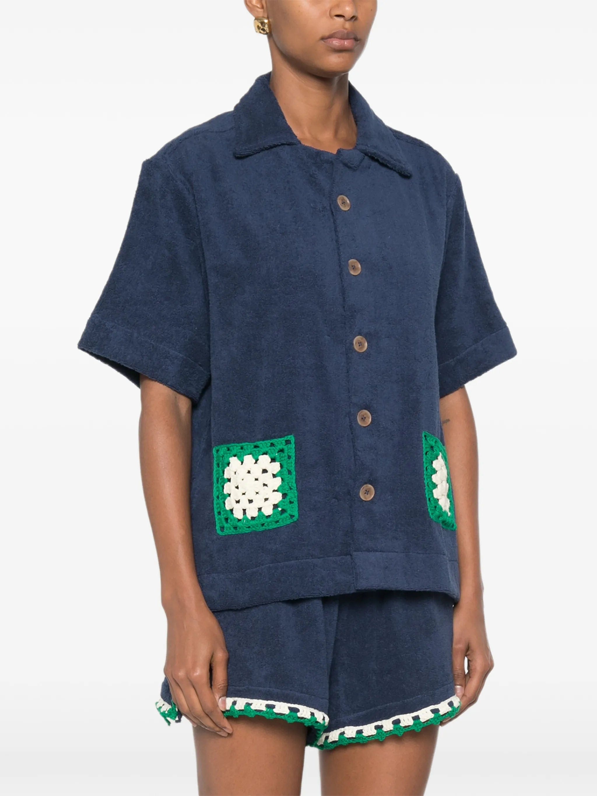TERRY Puesto crochet - trim - detail shirt