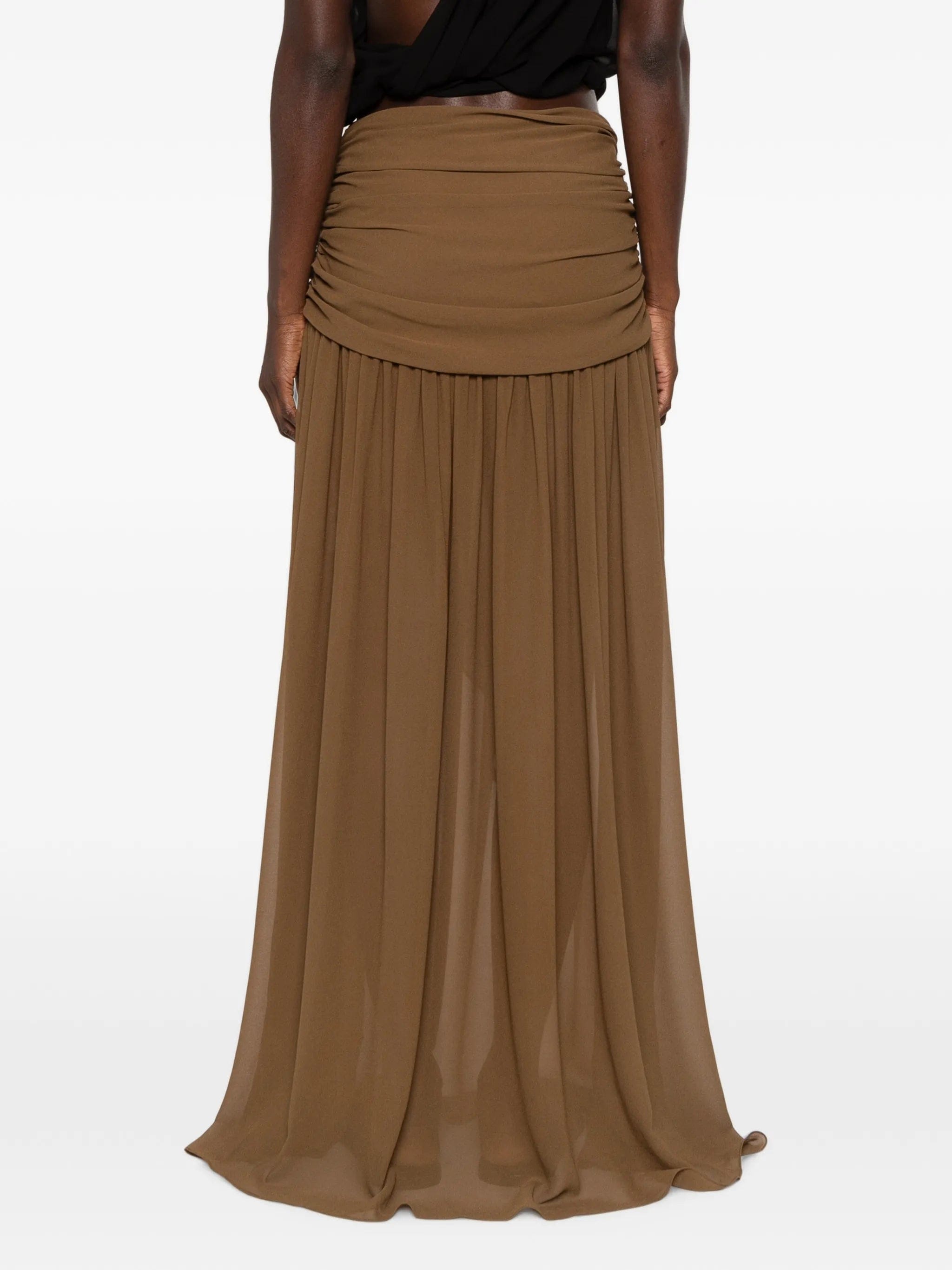 De la Vali Agapito ruched maxi skirt