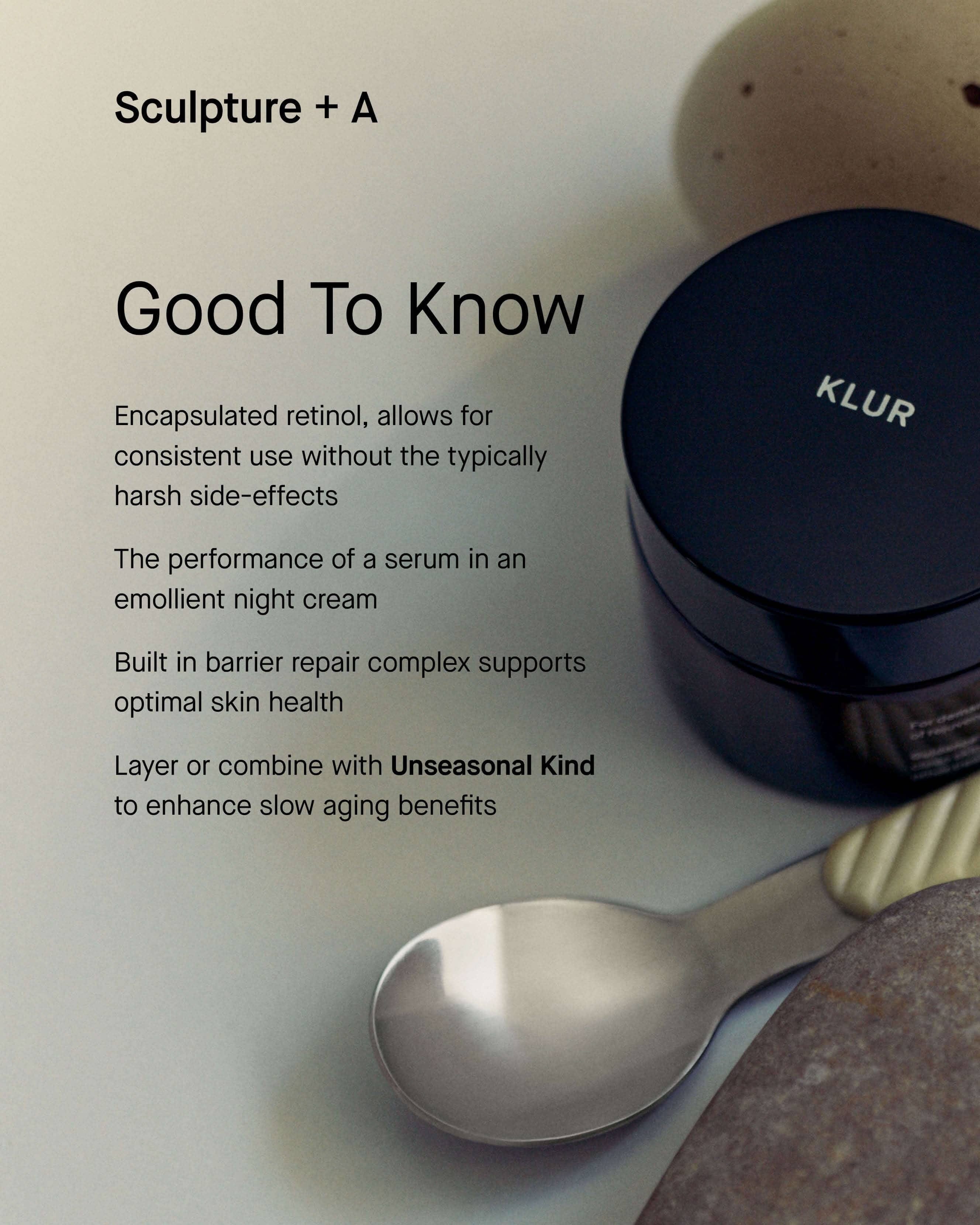 Klur Sculpture + A Overnight Enrichment Cream